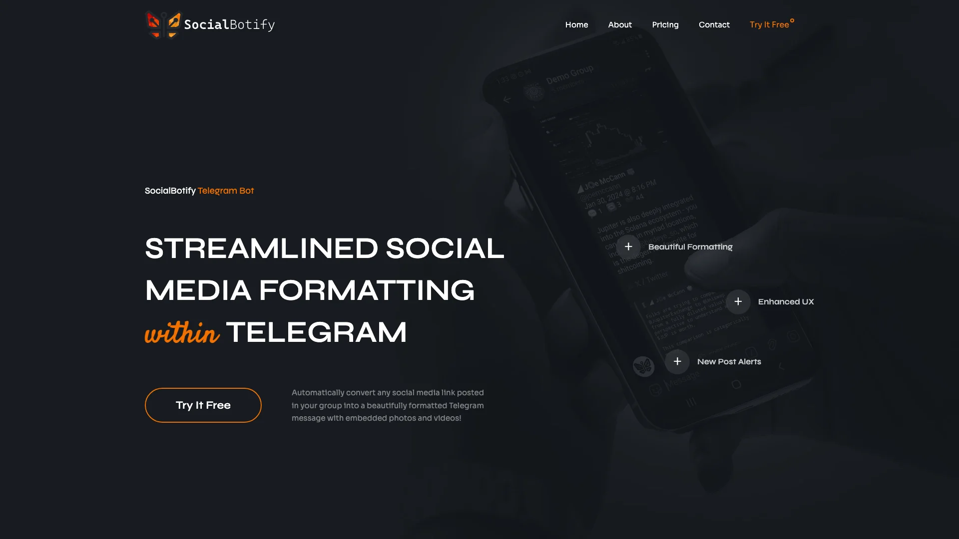 SocialBotify 主页截图