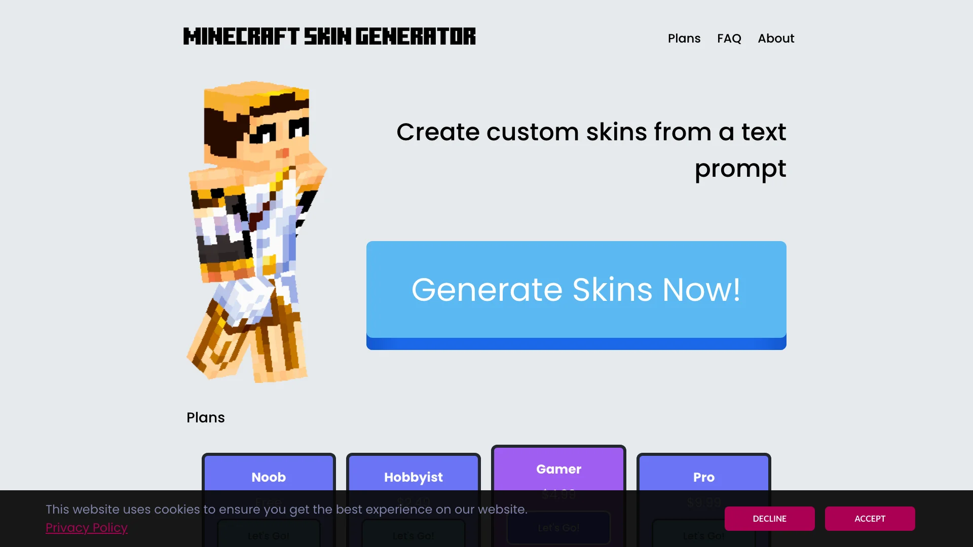 skingenerator.io 主页截图