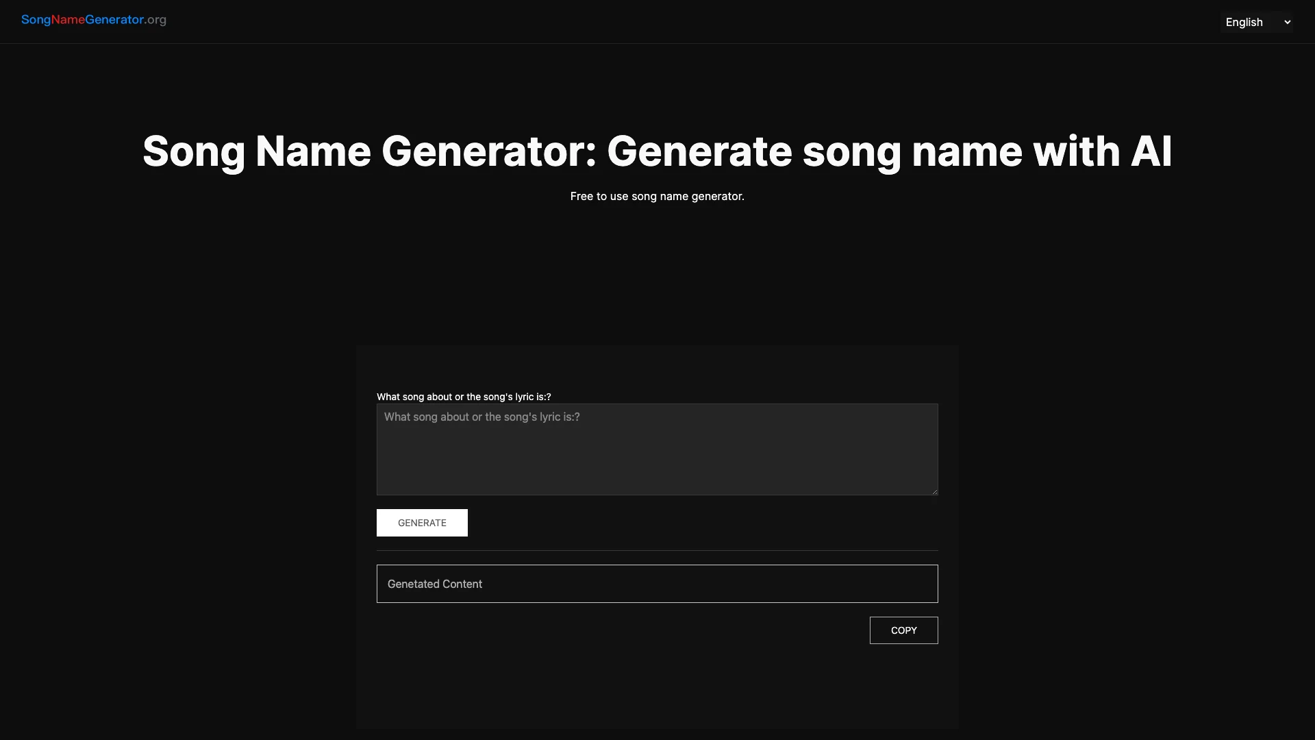 Song Name Generator 项目主页
