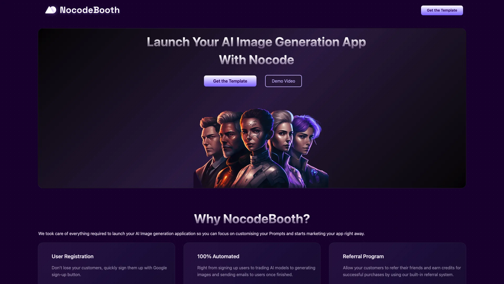 NocodeBooth 项目主页截图