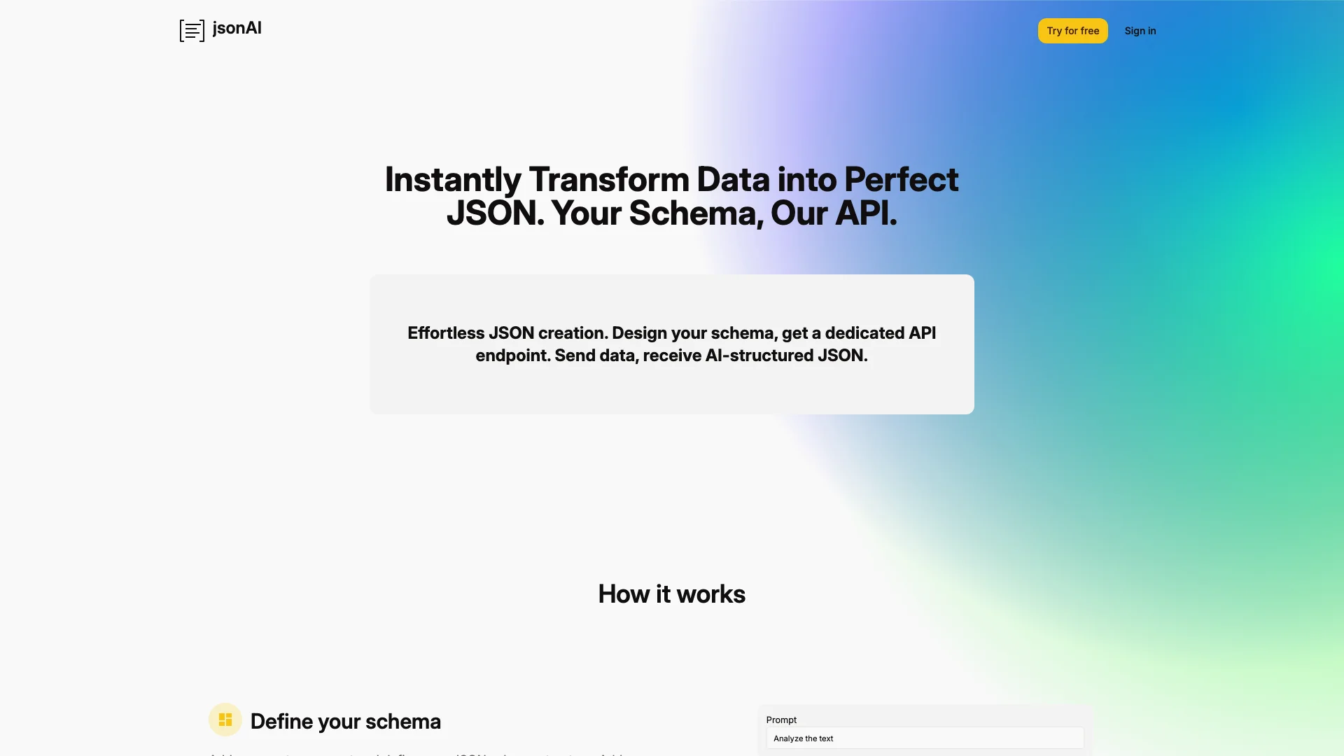 jsonAi.cloud 项目主页截图