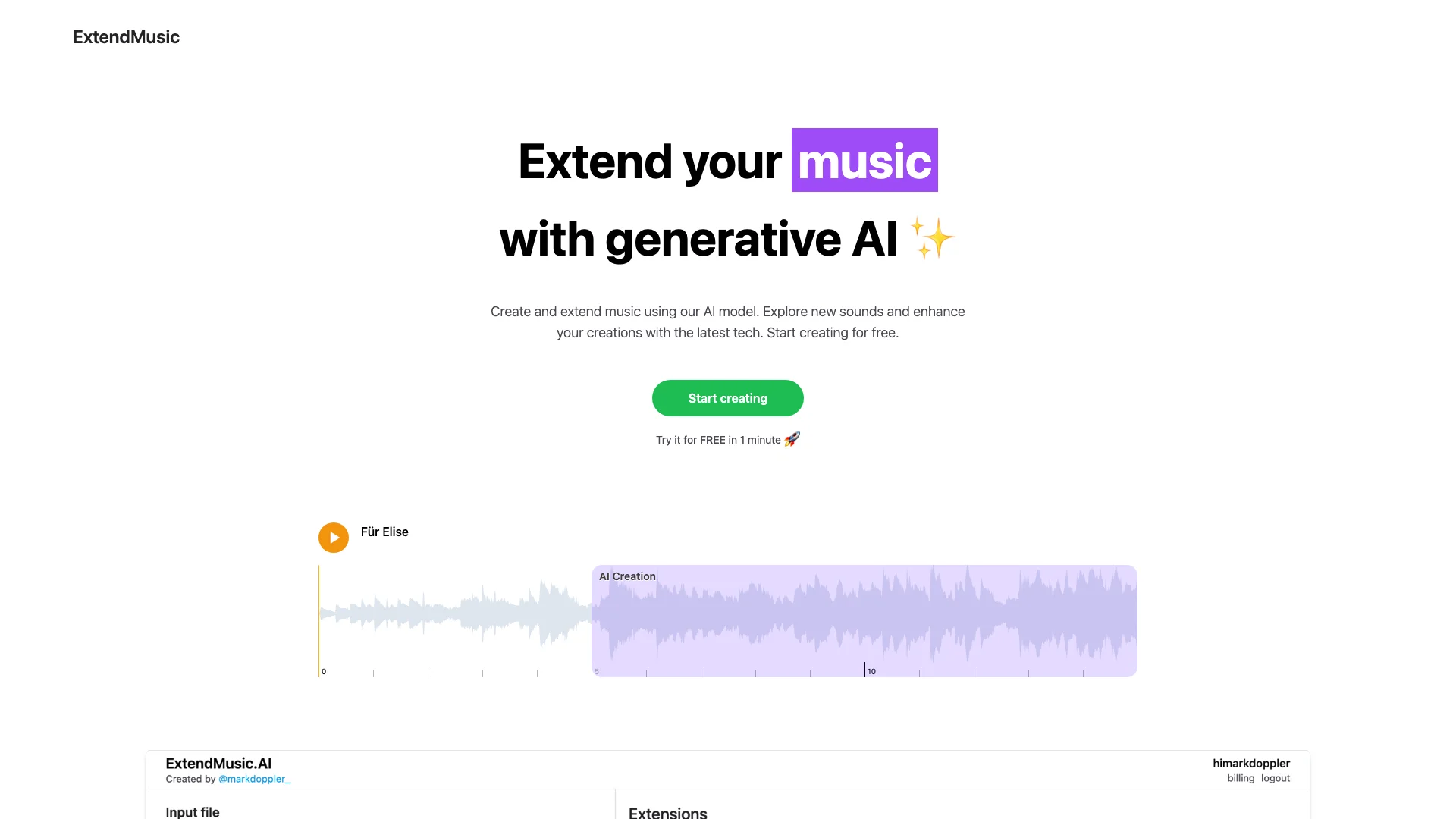 ExtendMusic.AI 项目主页