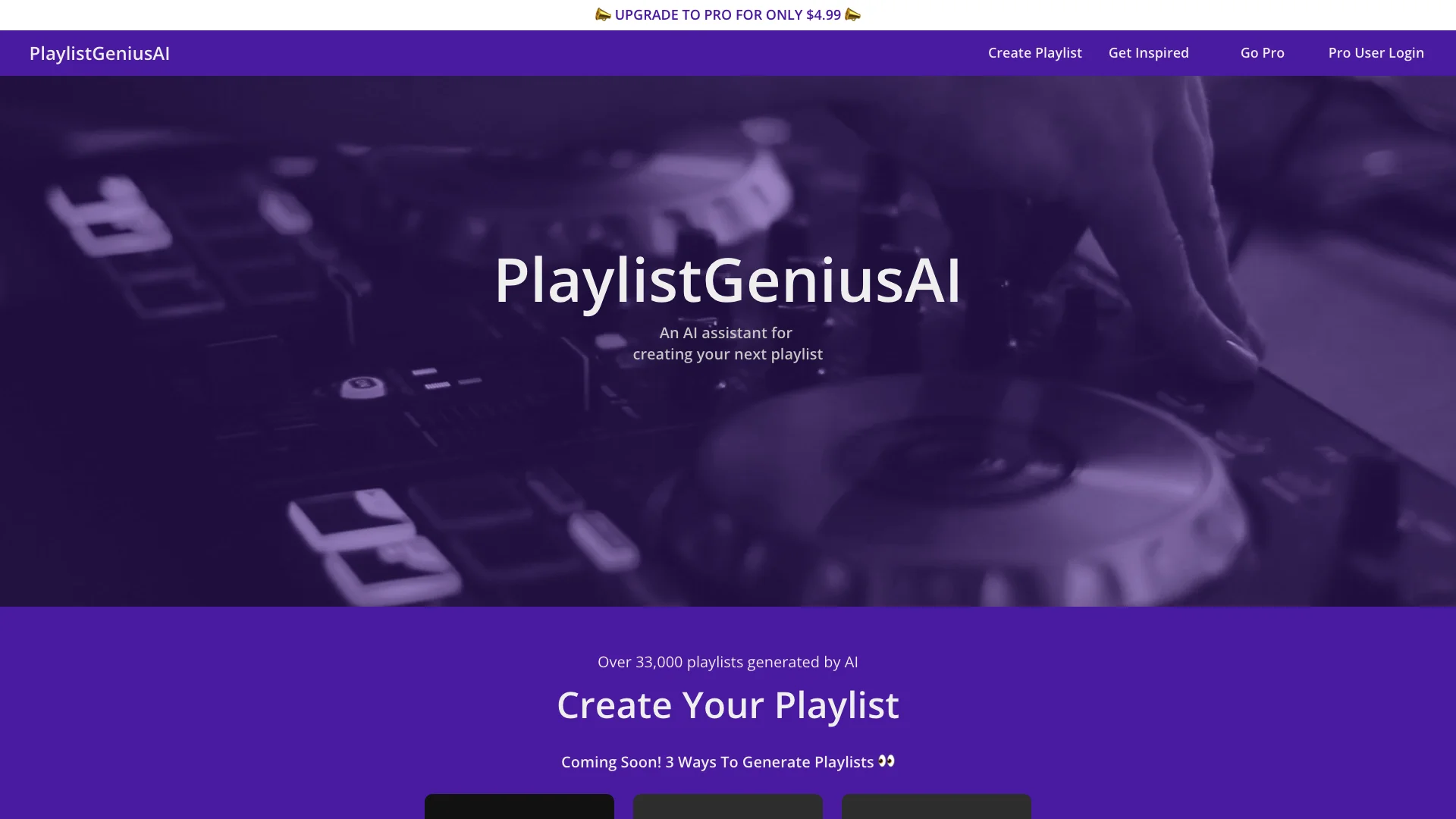 PlaylistGeniusAI主页截图