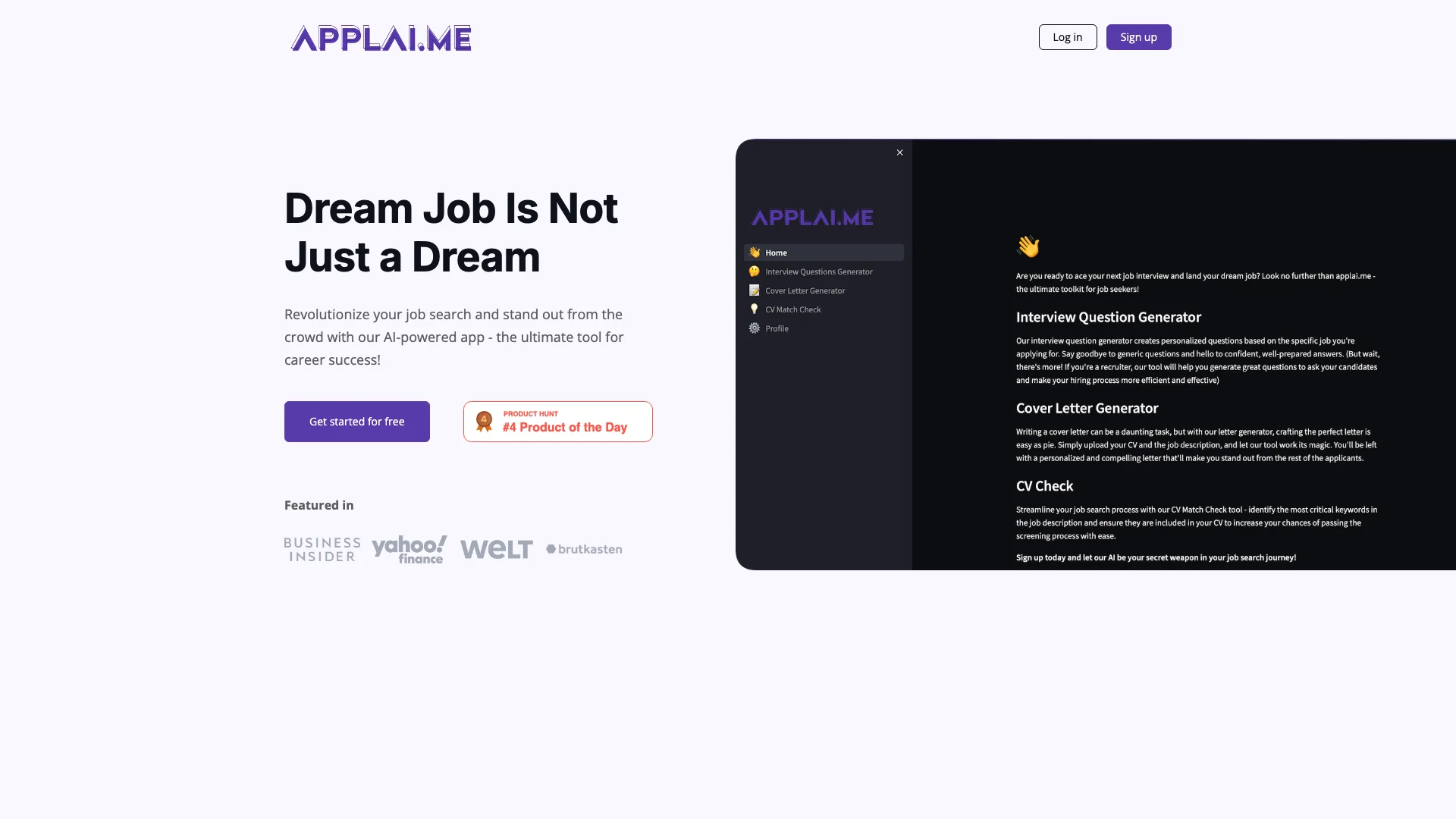 Applai.me 主页截图