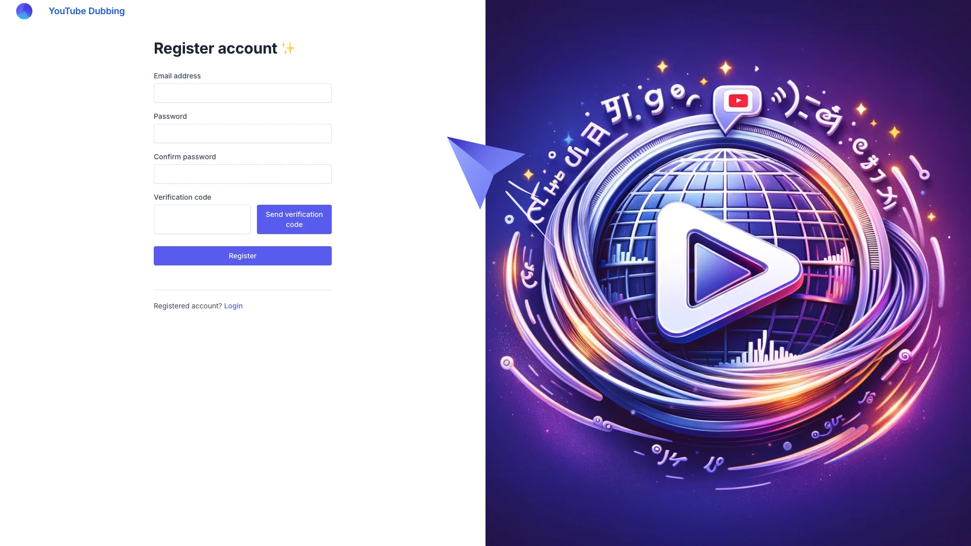 YouTube Dubbing 主页截图