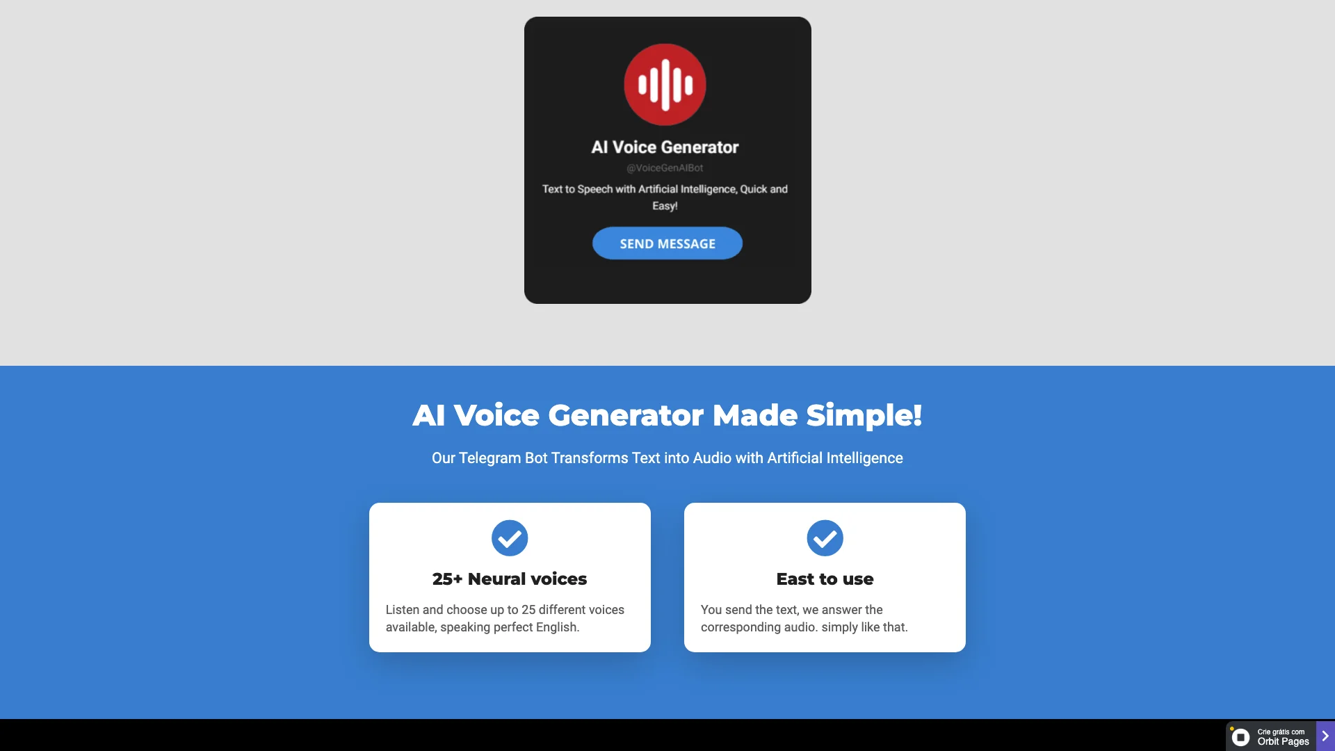 AI Voice Generator Bot主页