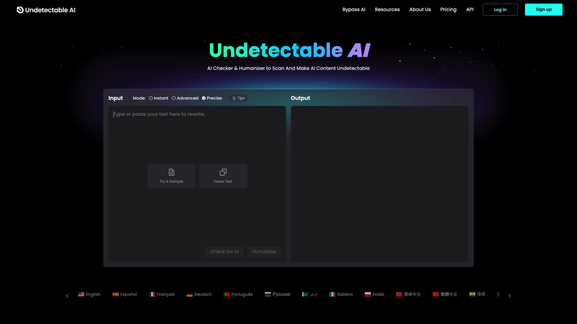 Undetectable AI 主页