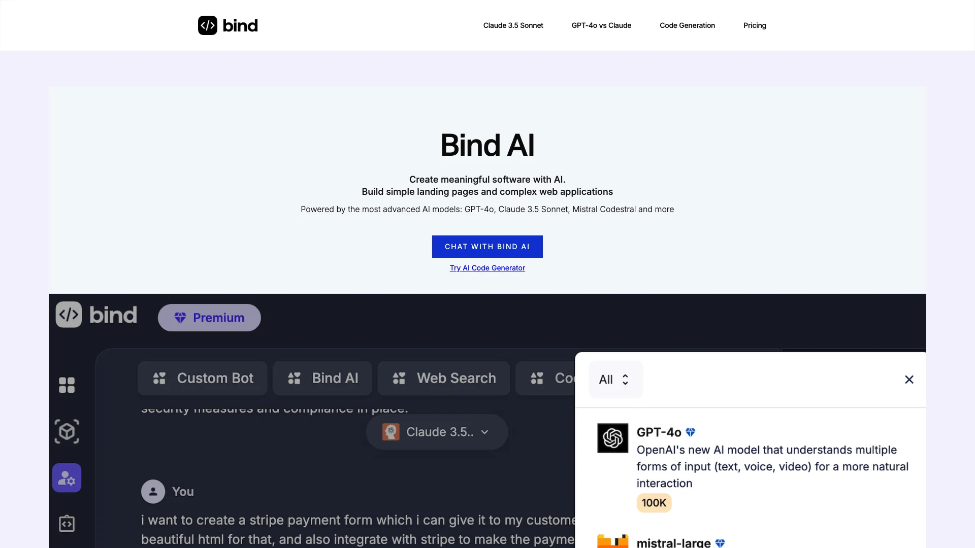 Bind AI Copilot 项目主页截图