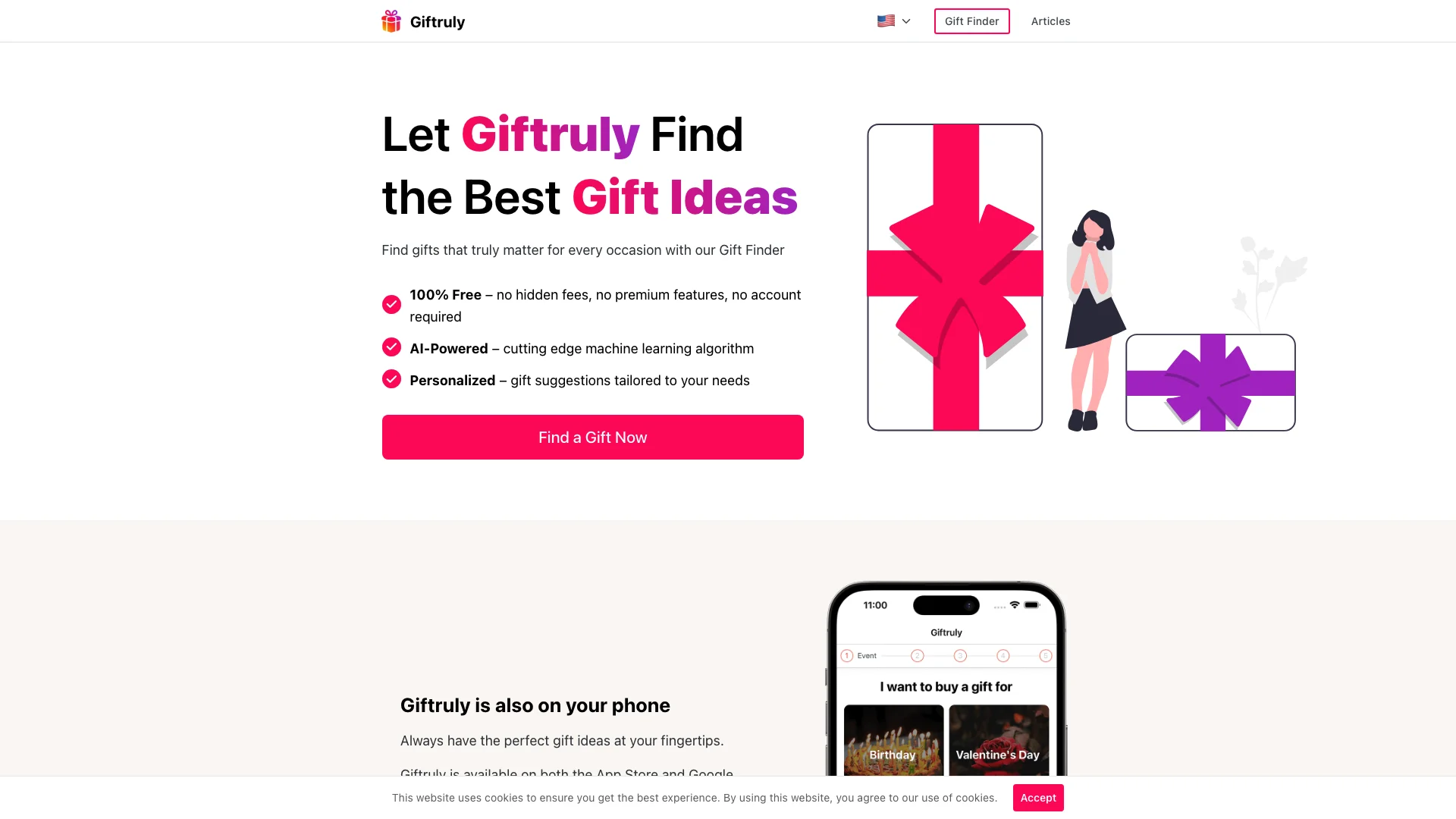 Giftruly 主页截图