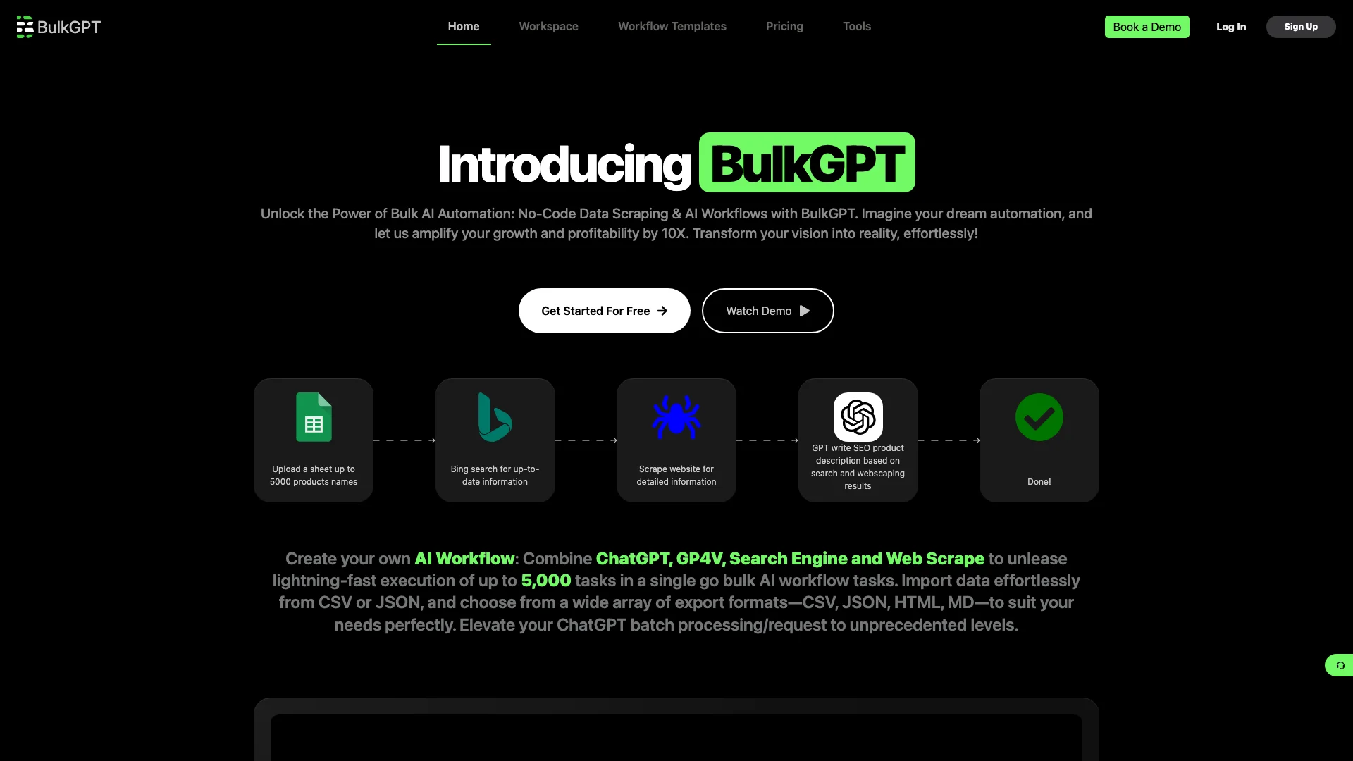 BulkGPT主页