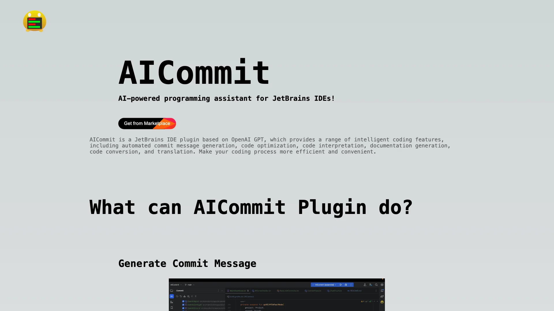 AICommit 项目主页截图