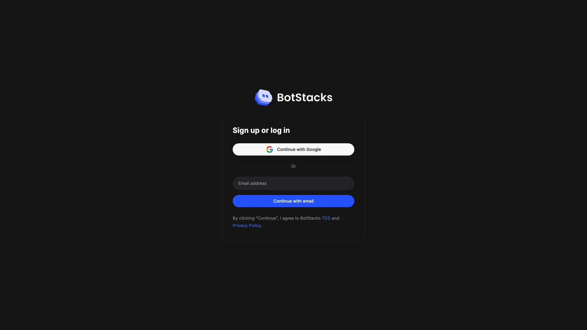 BotStacks主页截图