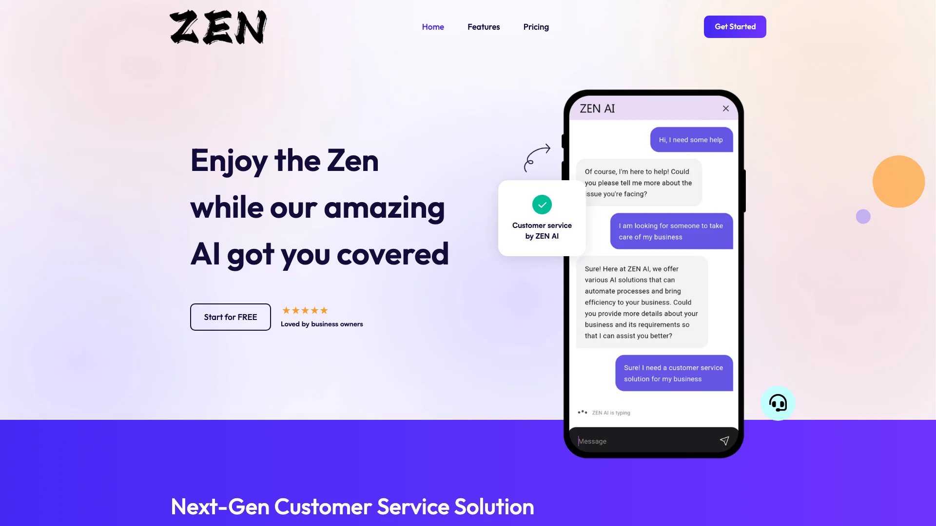 ZEN AI 项目主页截图