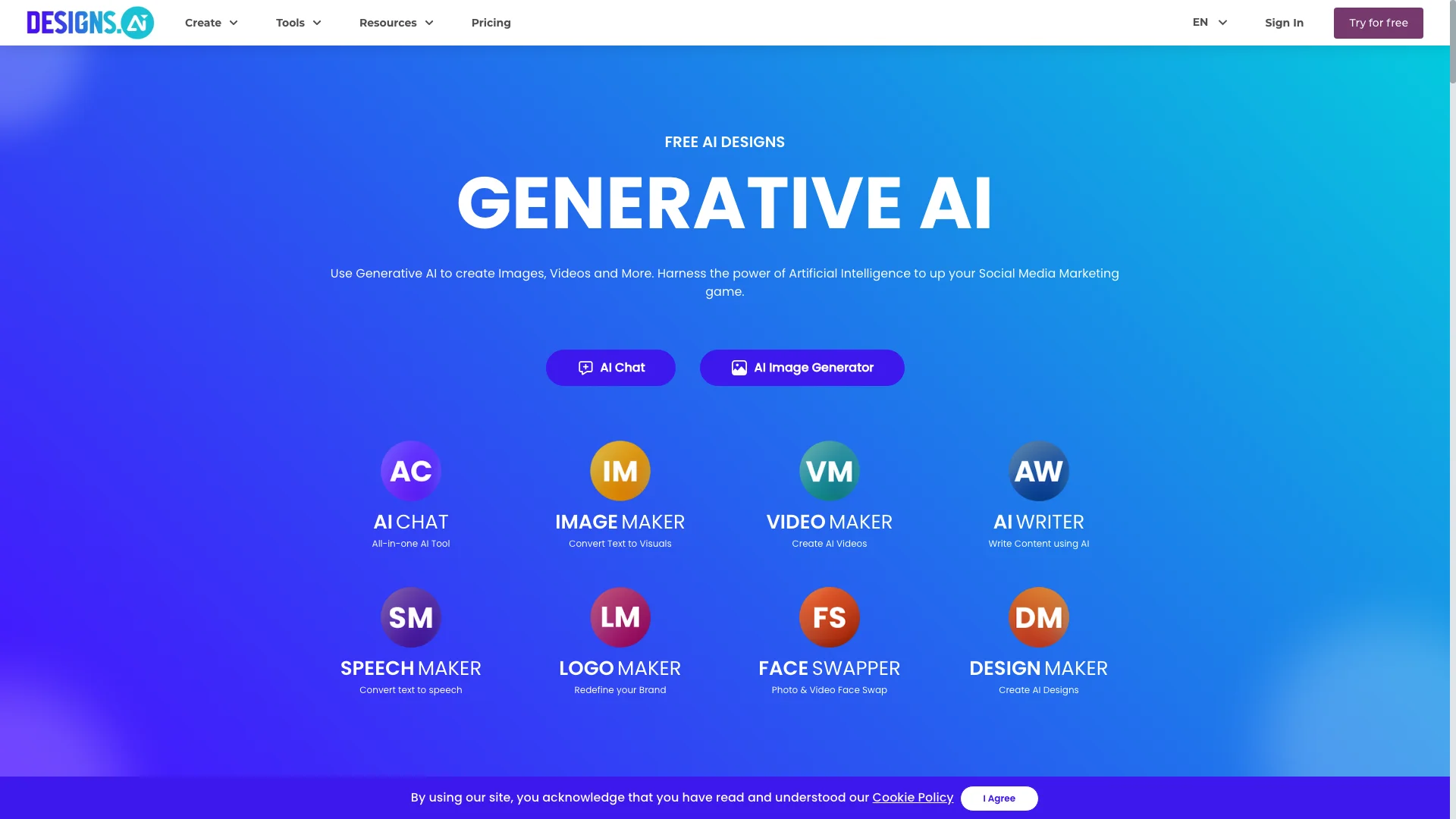 Designs AI 主页截图