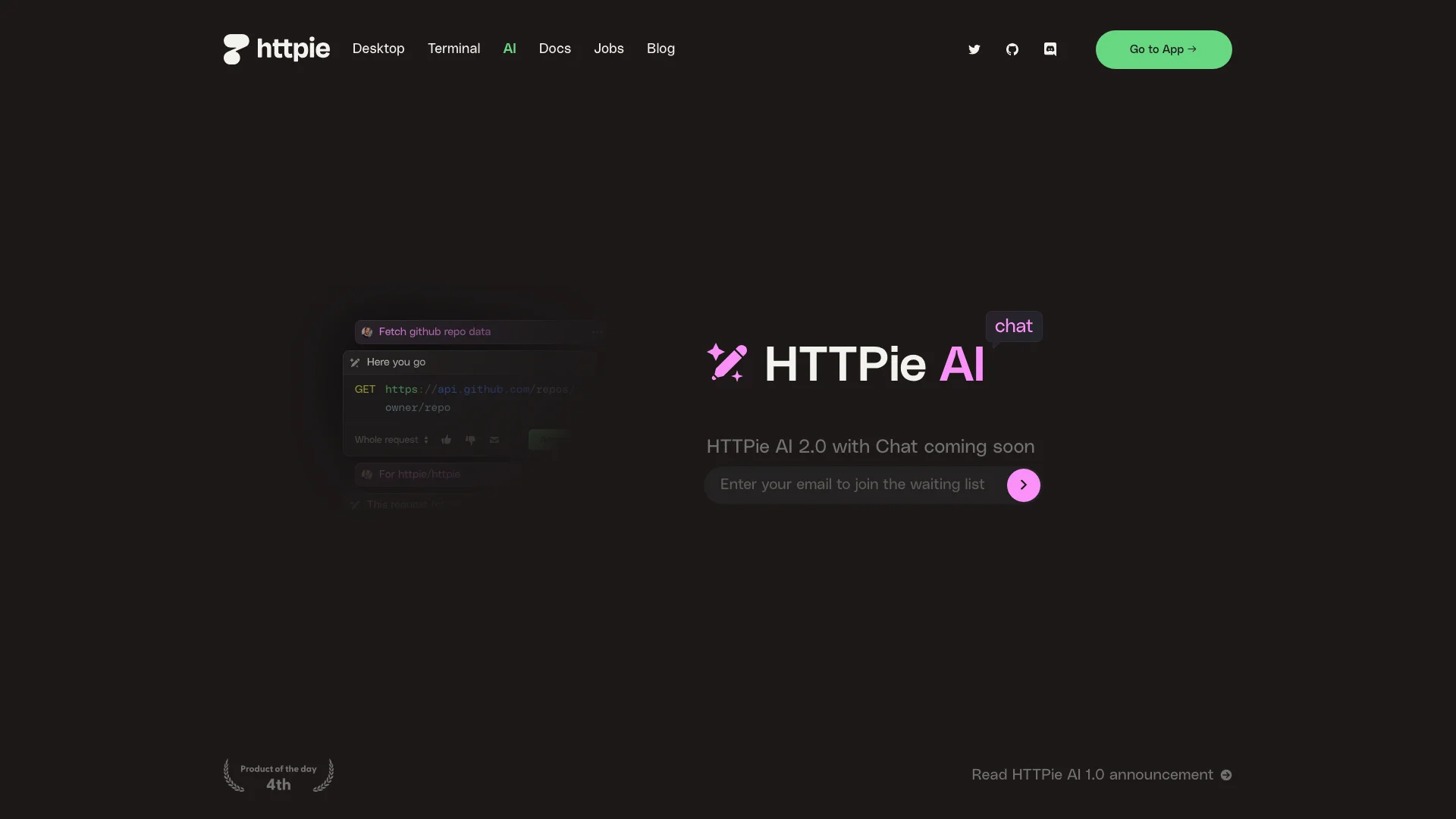 HTTPie AI 项目主页截图