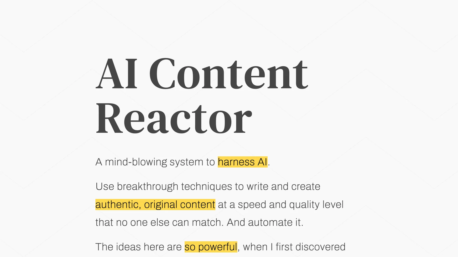 AI Content Reactor主页