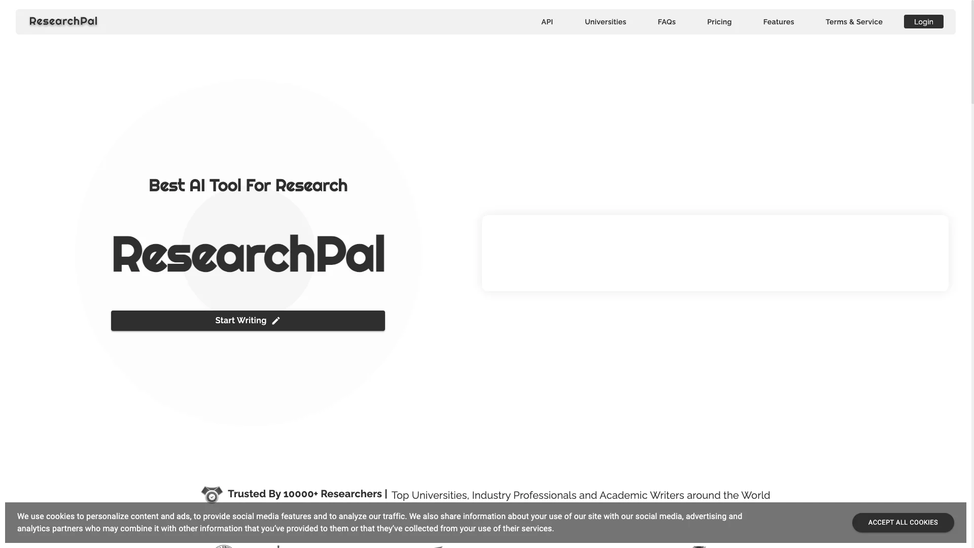 ResearchPal 主页截图