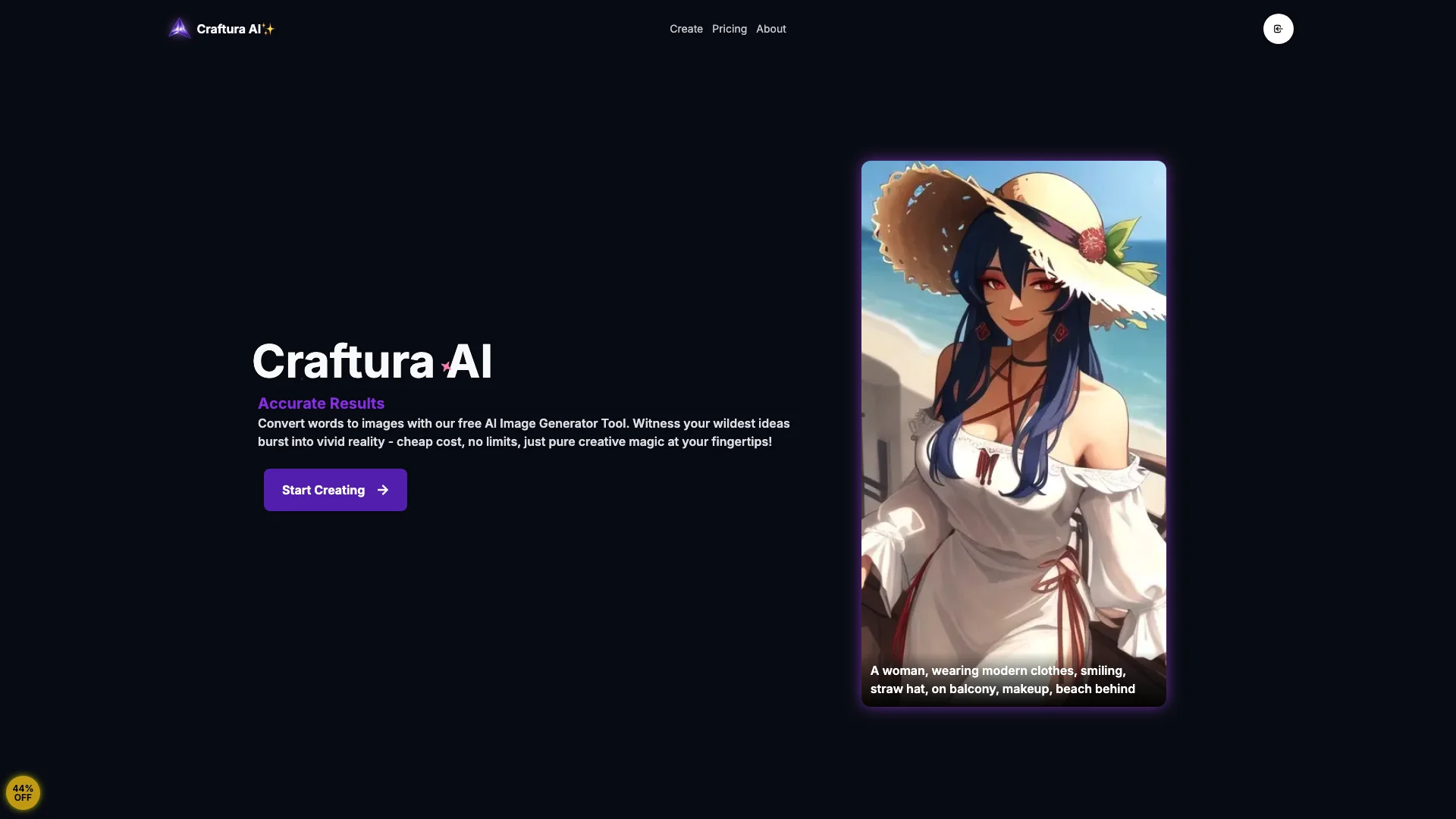 Craftura AI 主页截图