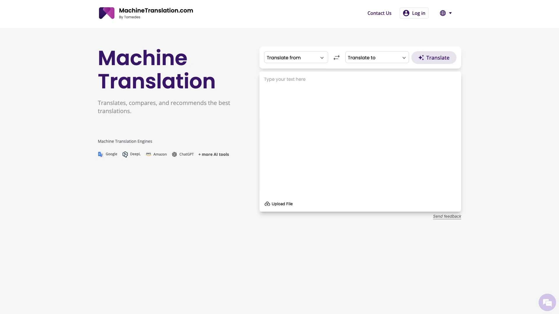 Machine Translation - Online Translator 主页