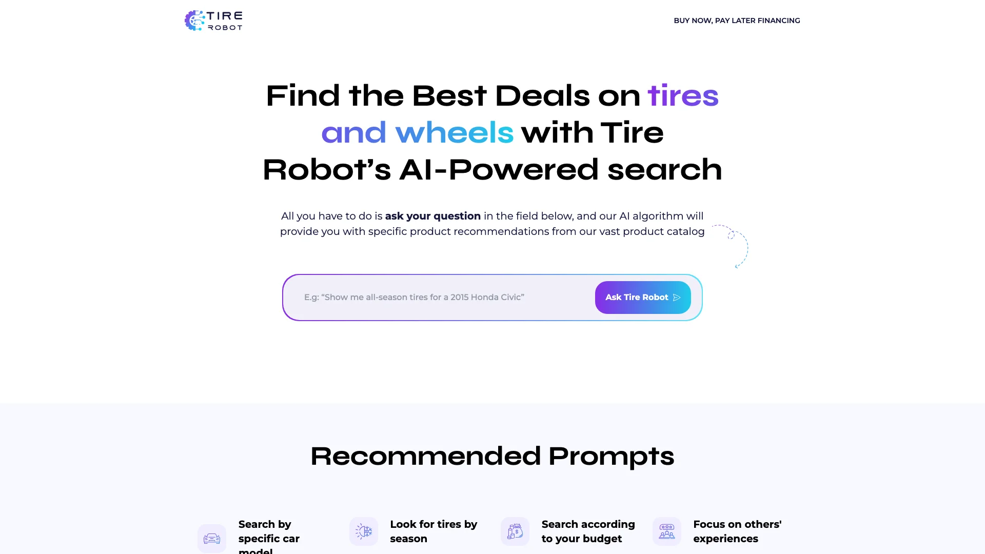 Tire Robot AI Deal Finder主页