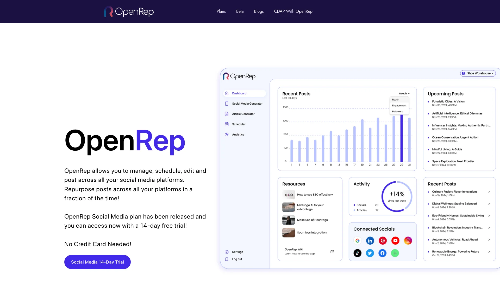 OpenRep主页截图