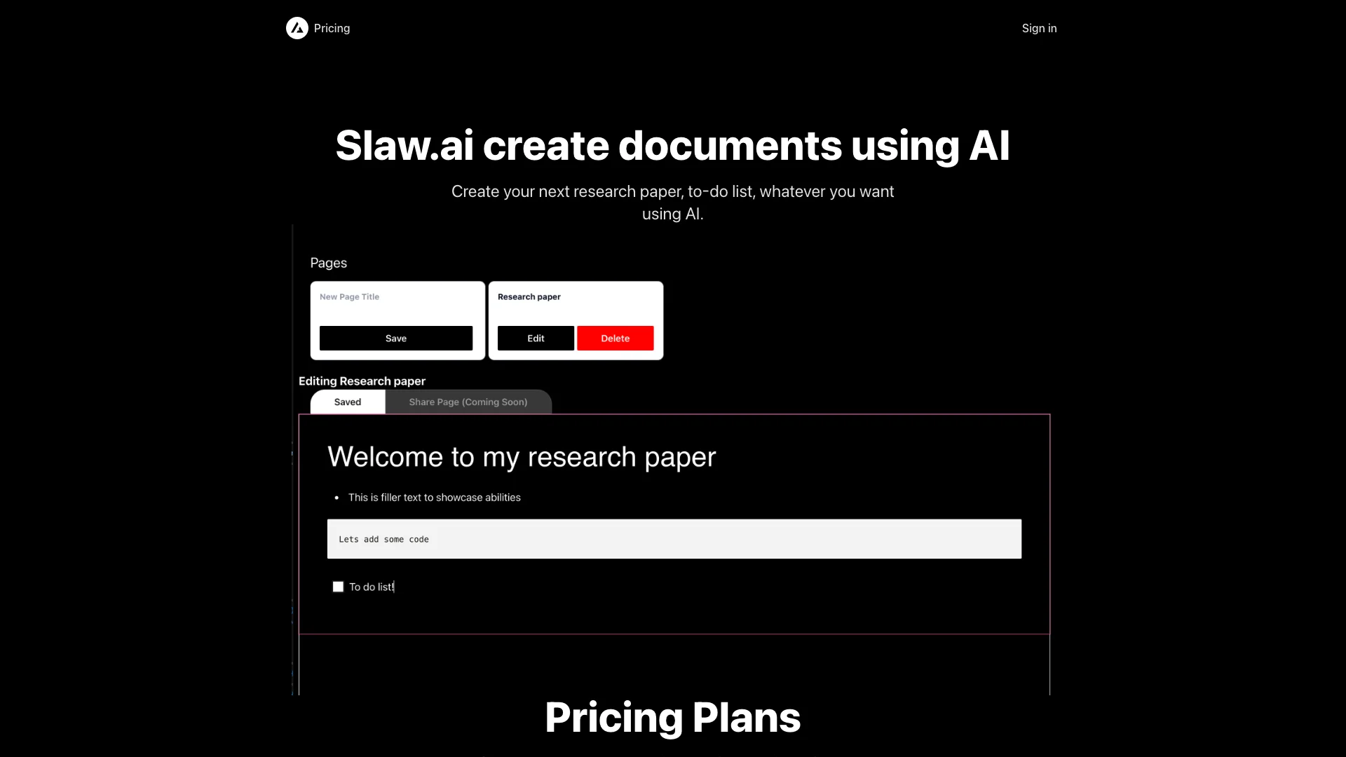 Slaw.ai 主页截图