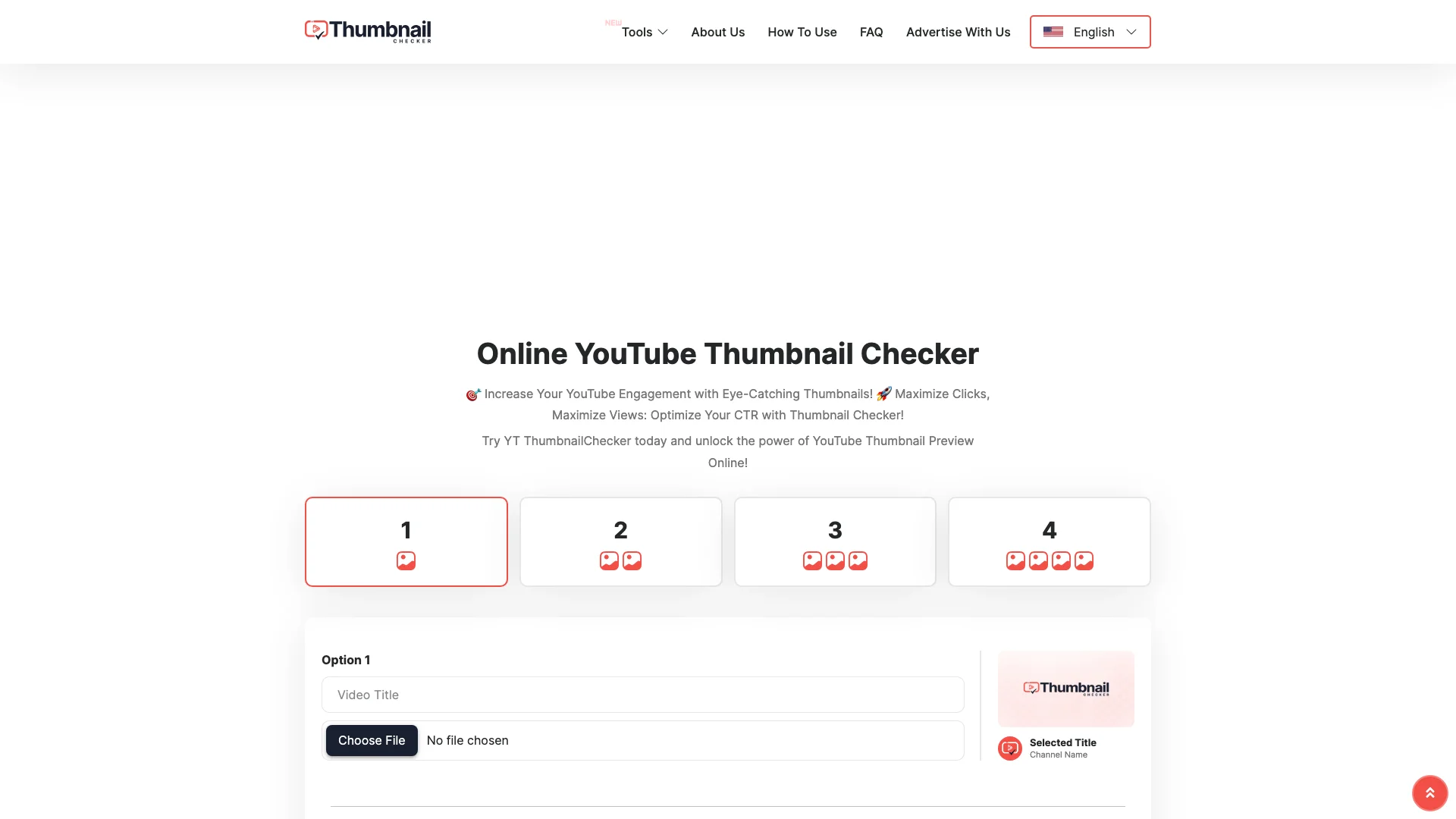 YouTube Thumbnail Checker主页截图