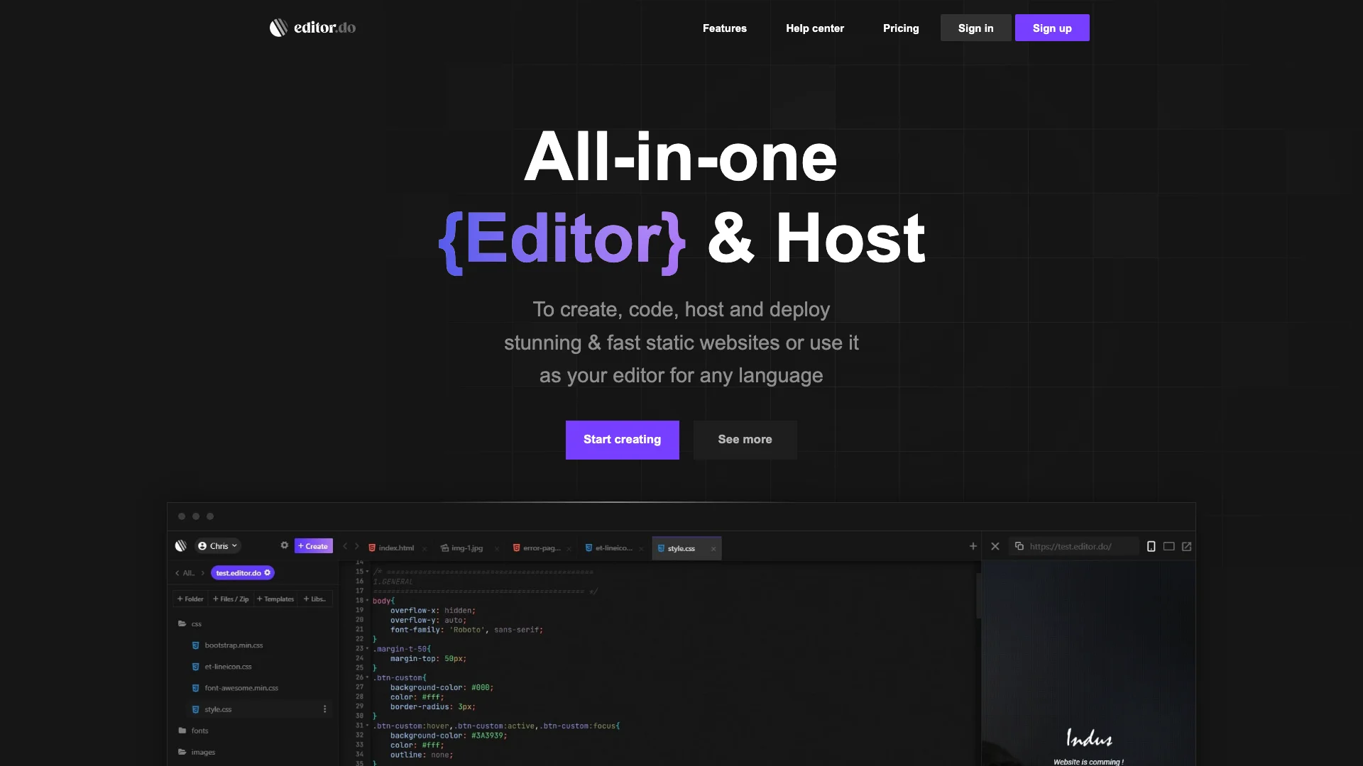 Editor.do主页截图