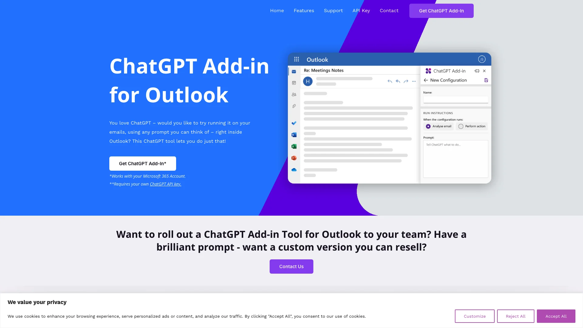 ChatGPT for Outlook 主页截图