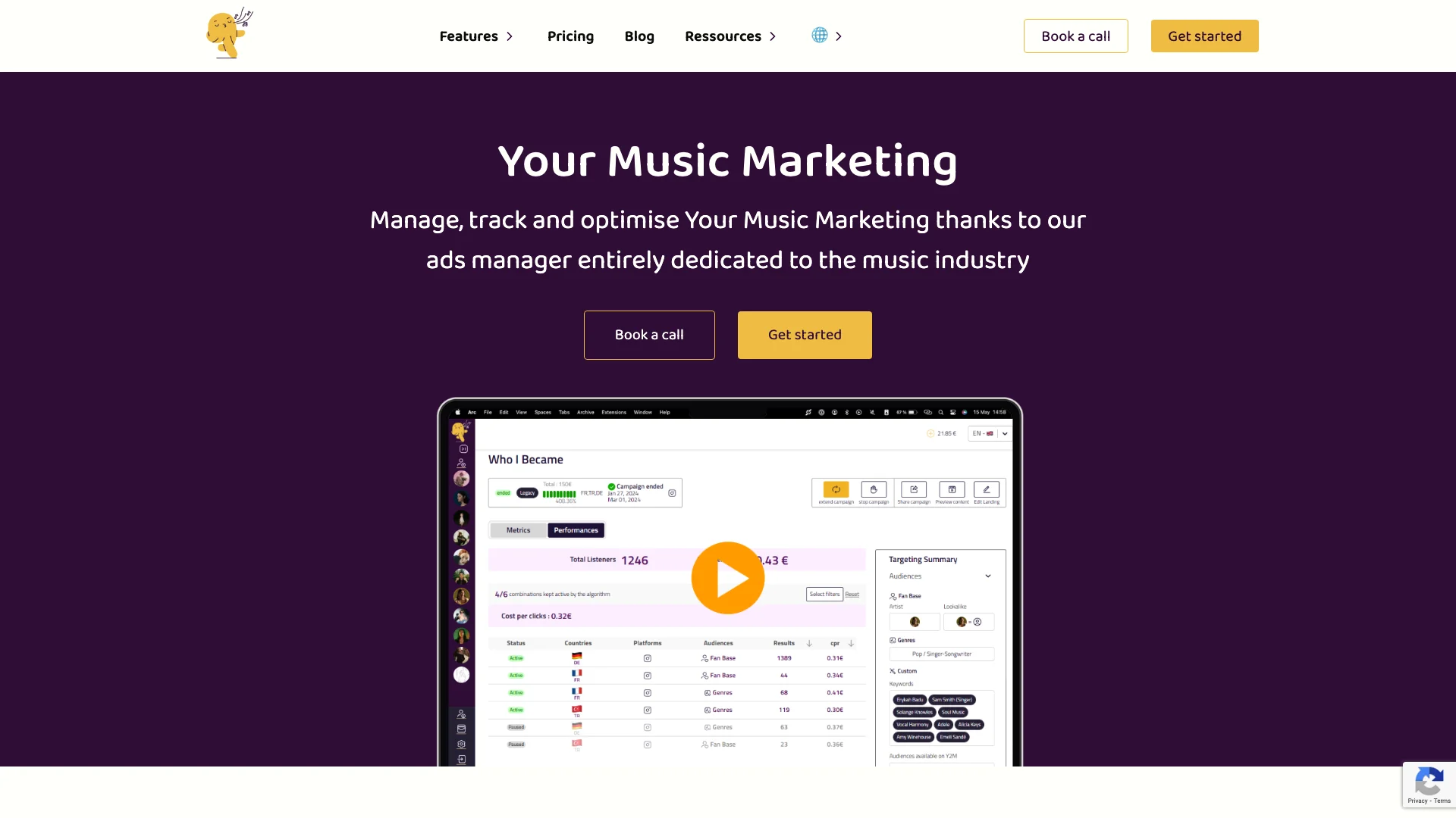 Your Music Marketing 平台截图