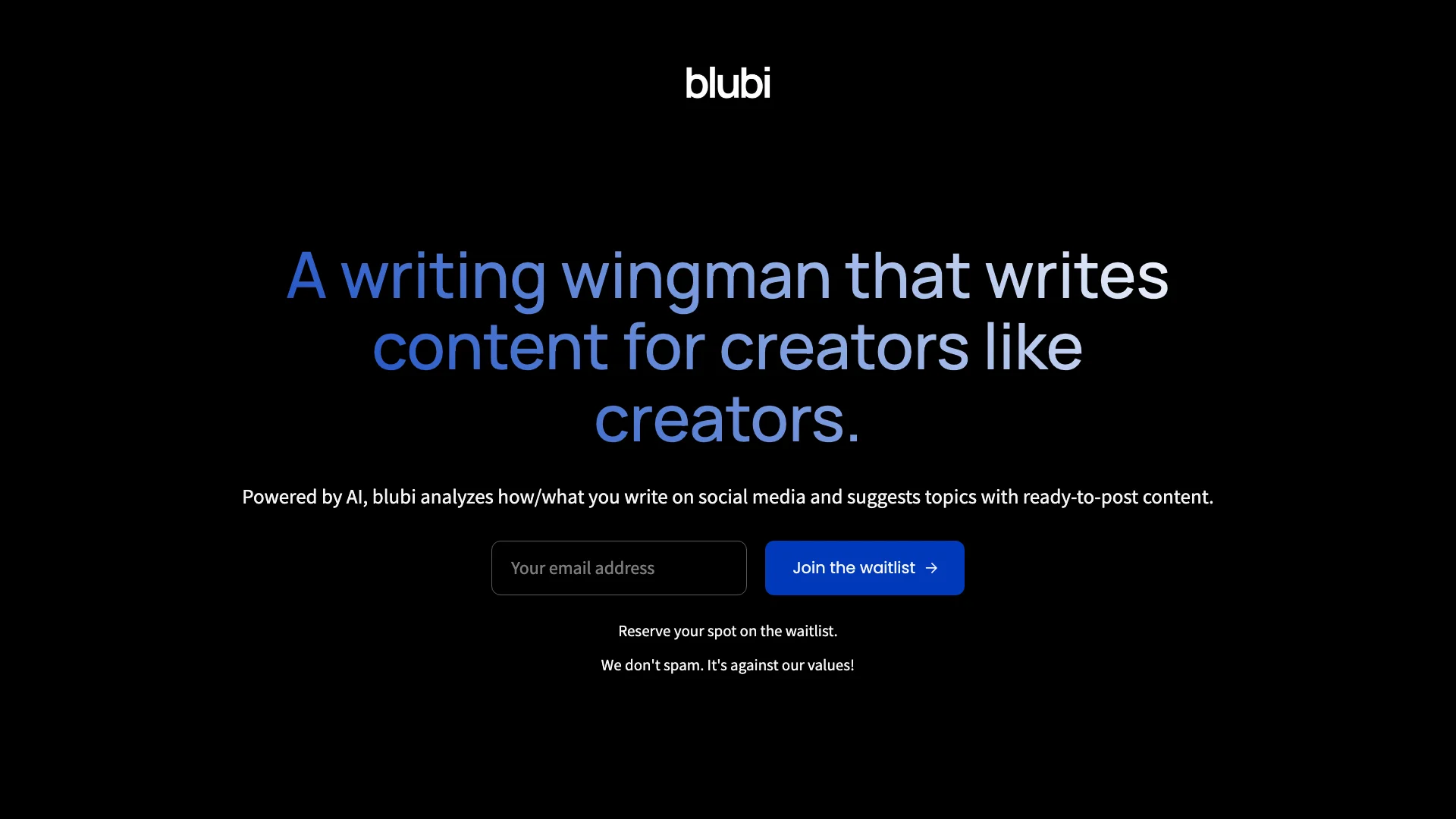 Blubi.ai 项目主页截图