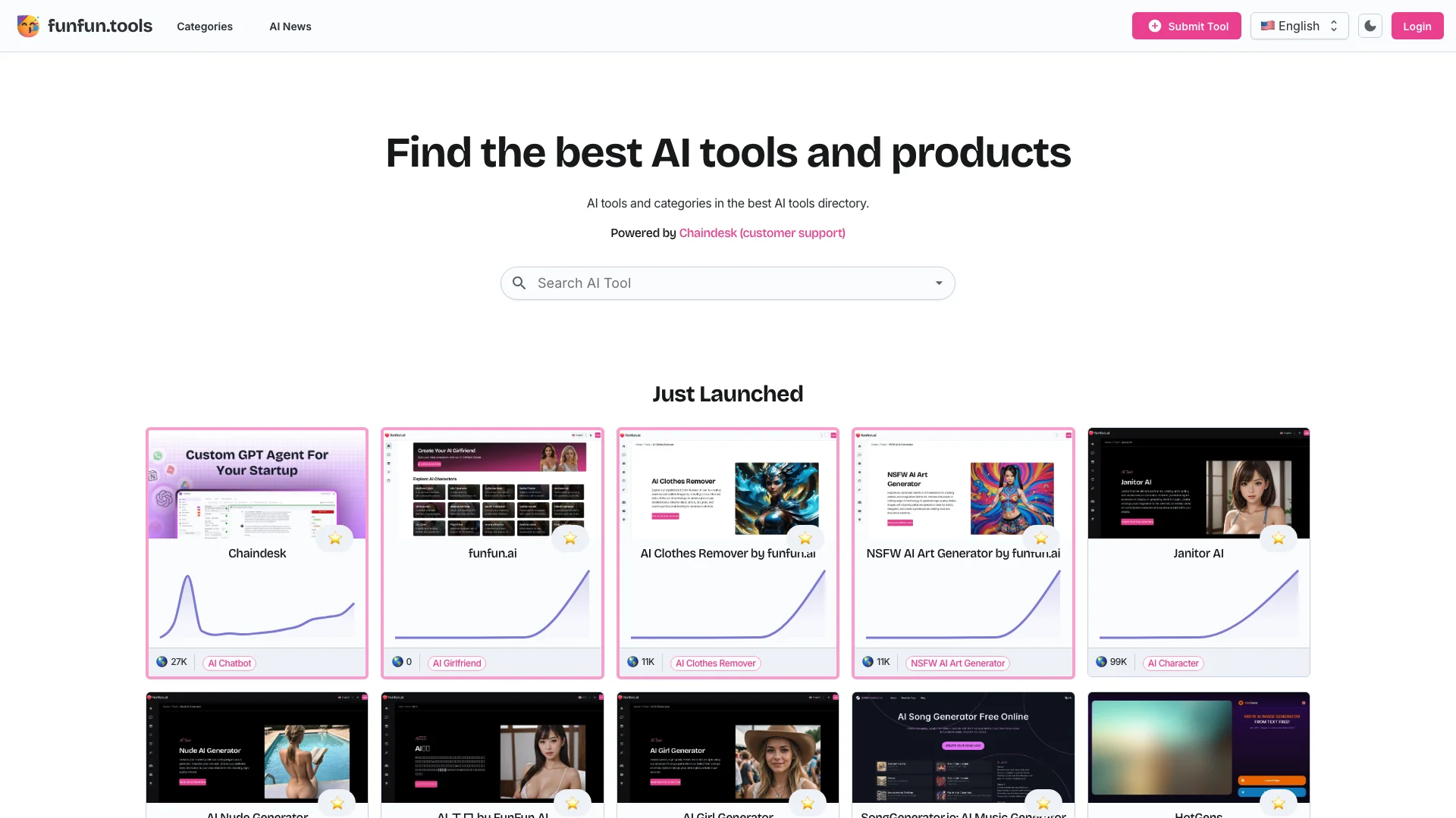 The Best AI Tools Directory主页