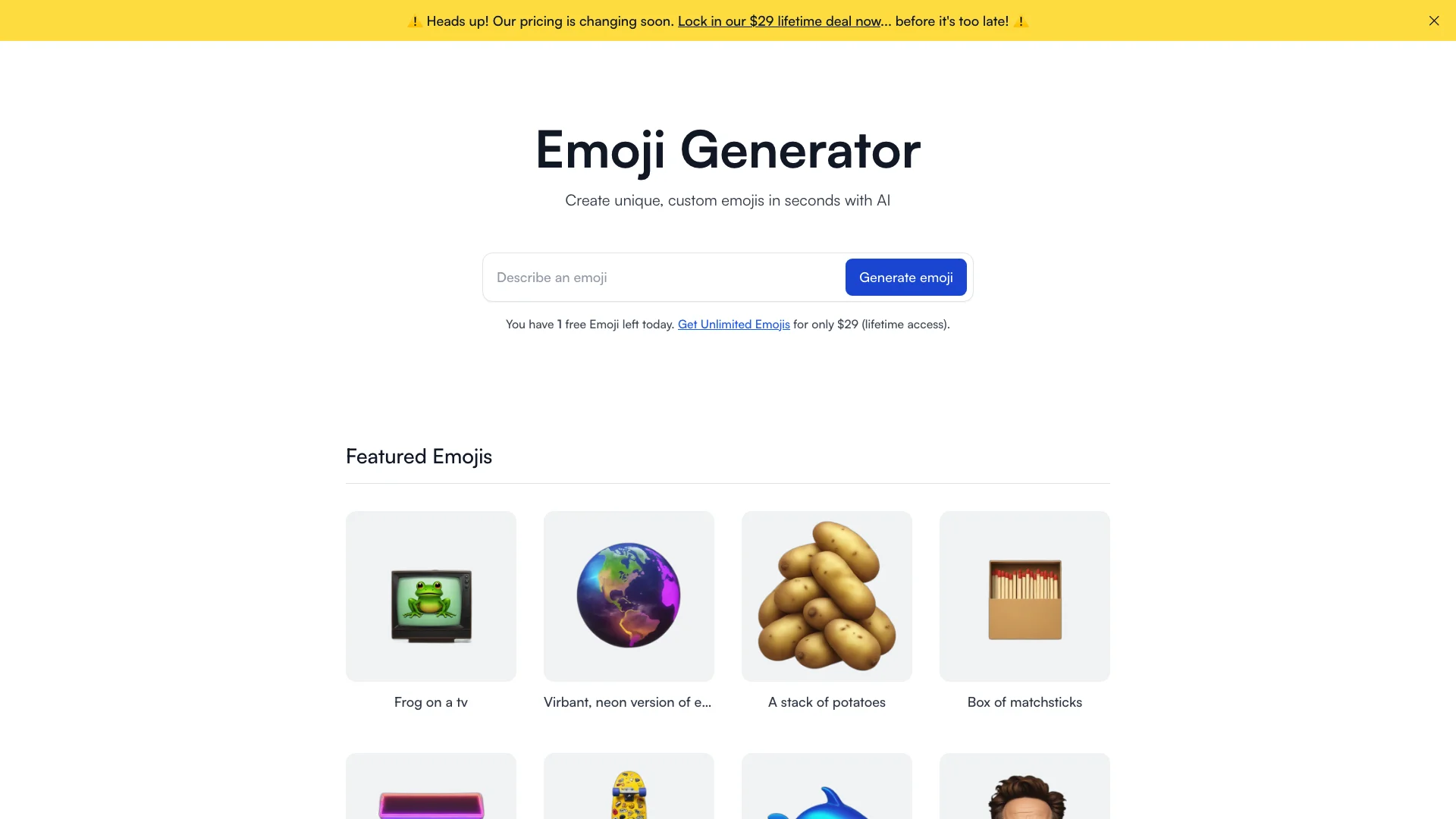 Emoji Generator 主页