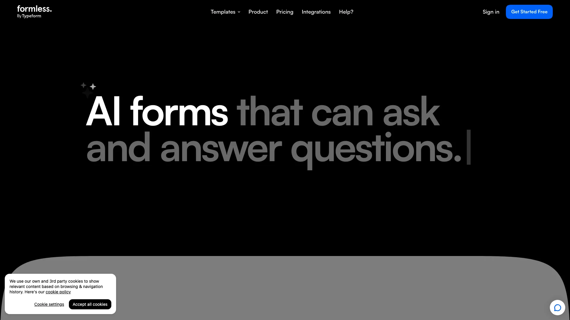 Formless by Typeform 项目主页截图