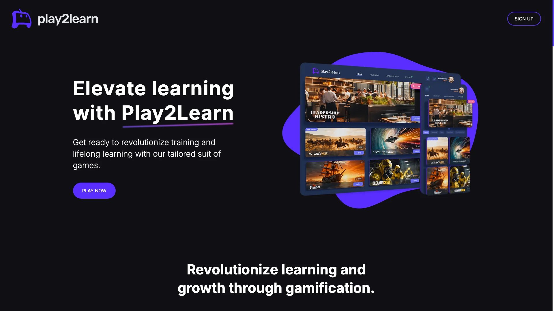 Play2Learn主页截图