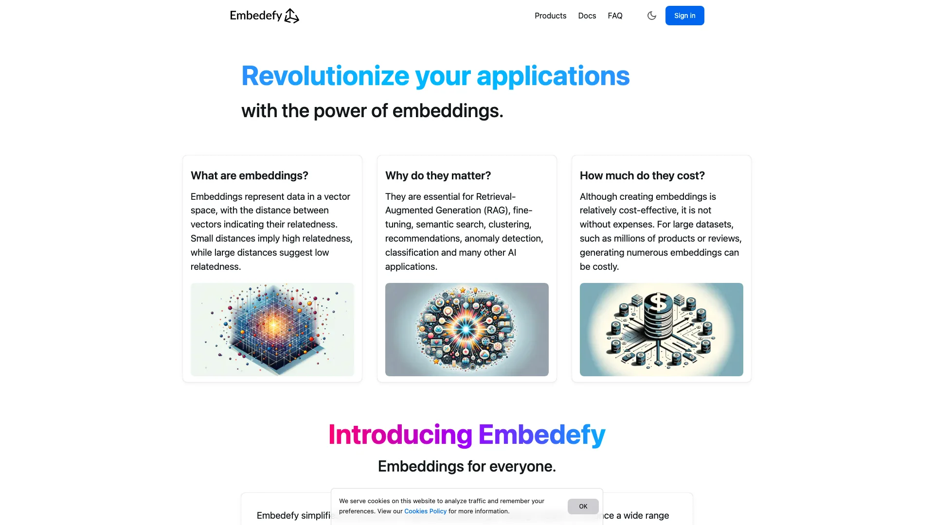 Embedefy 项目主页截图