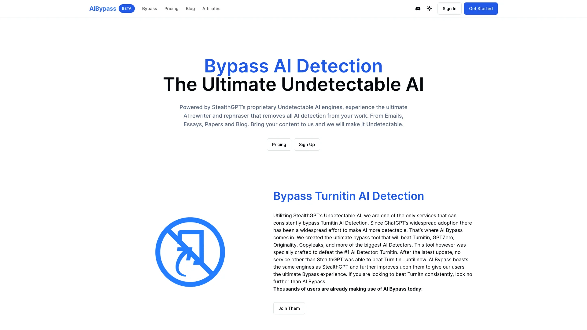 AI Bypass 主页截图