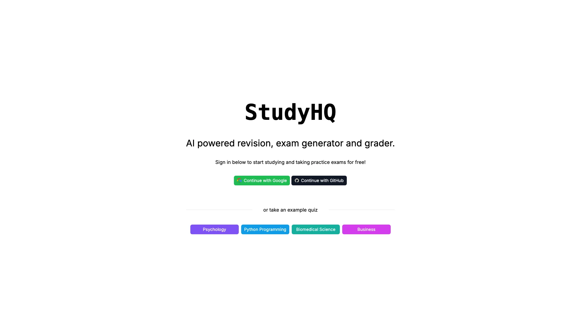 StudyHQ主页截图