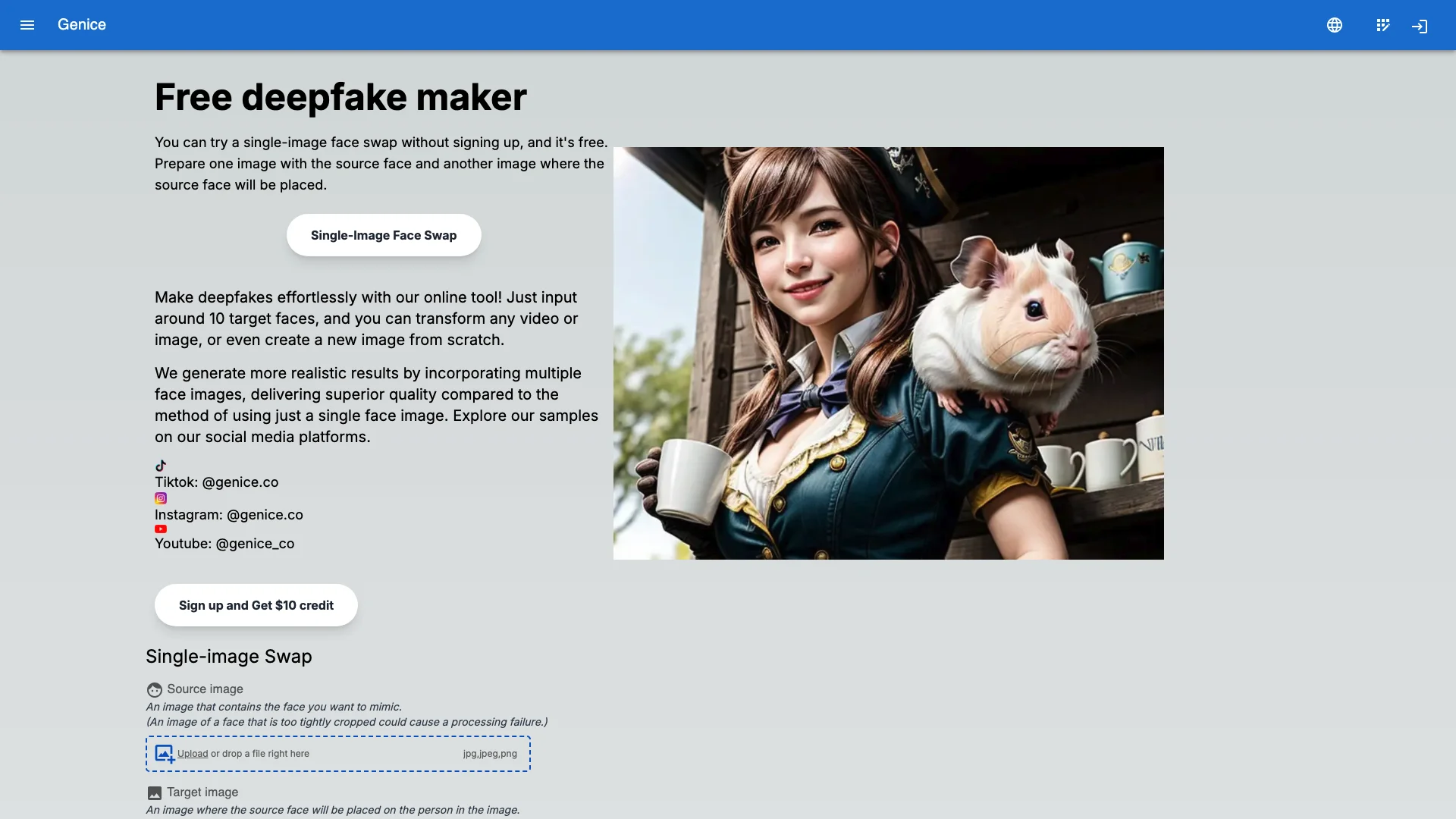 Free deepfake maker 主页截图