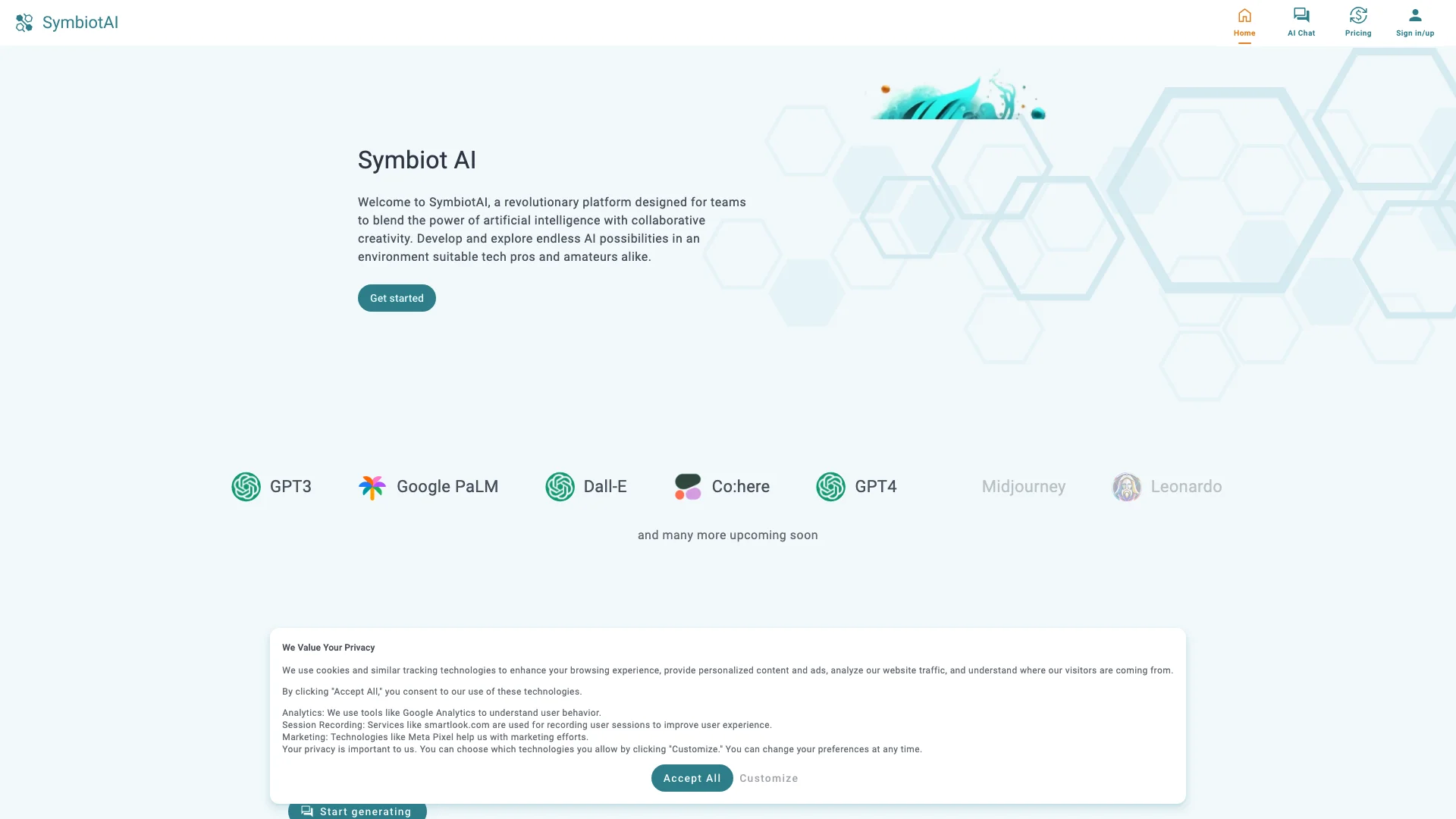 SymbiotAI主页截图