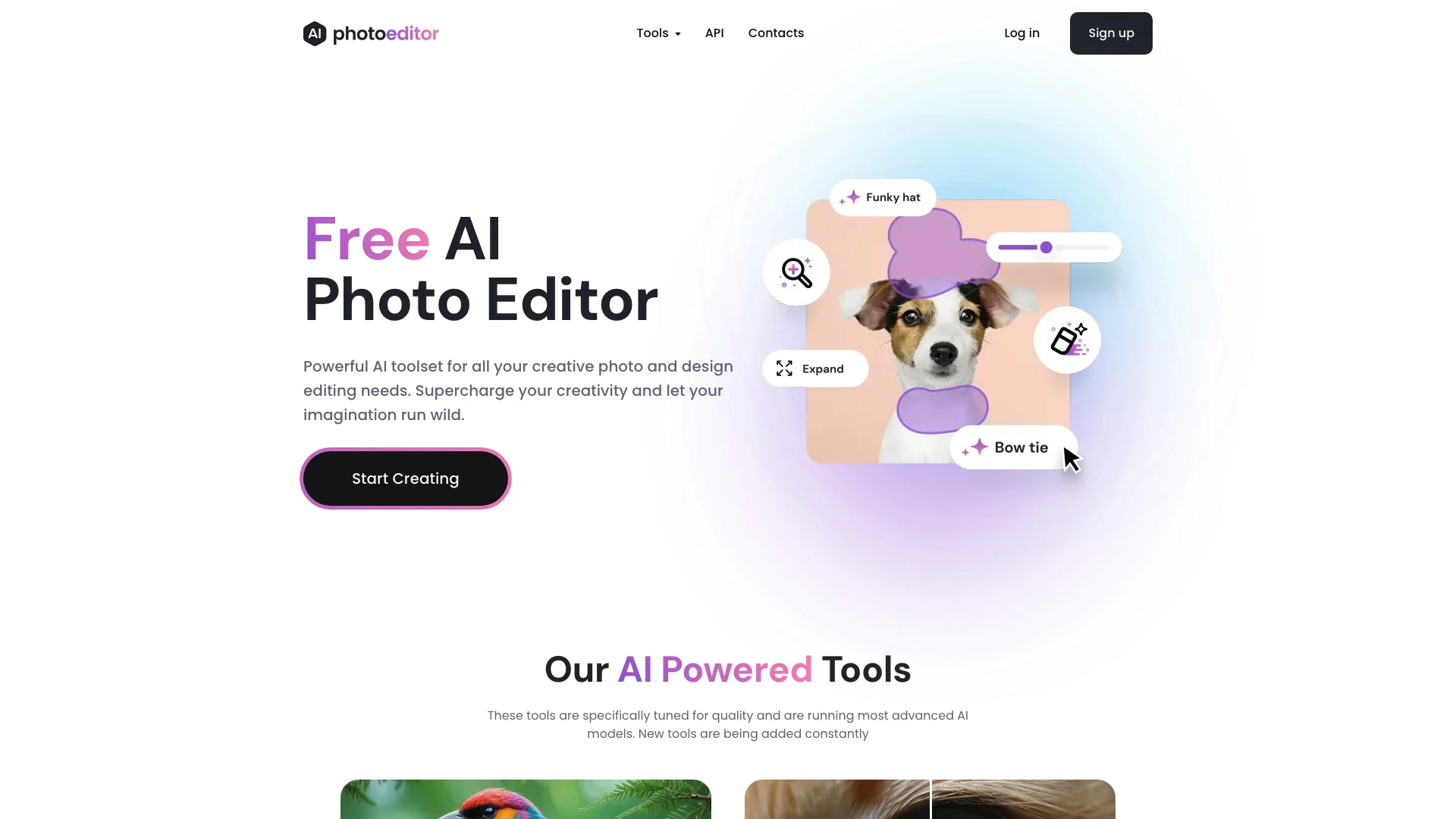 Free AI Photo Editor 主页截图