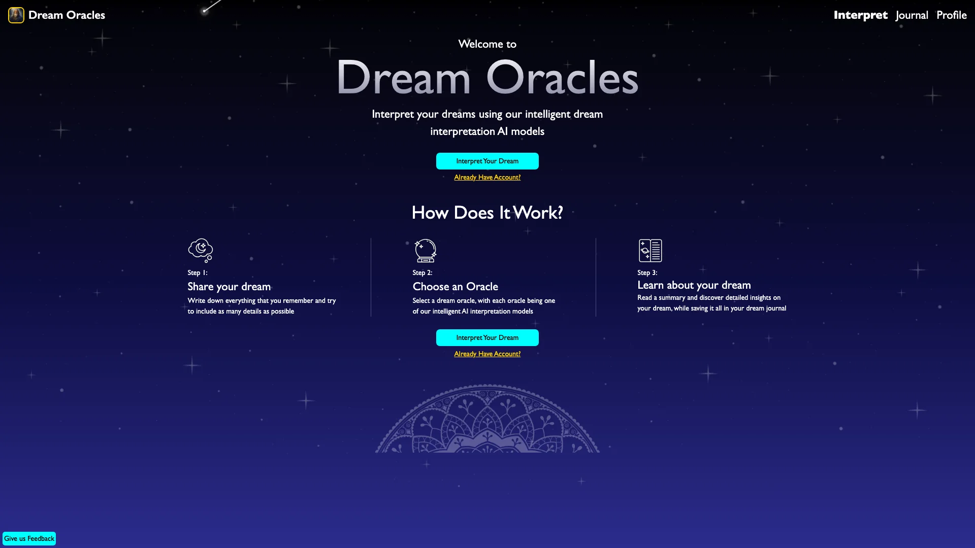 Dream Oracles主页截图