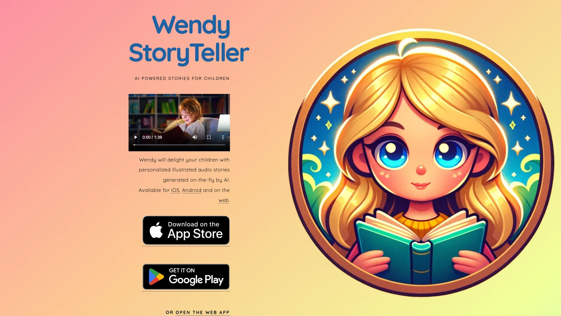 Wendy StoryTeller 主页截图