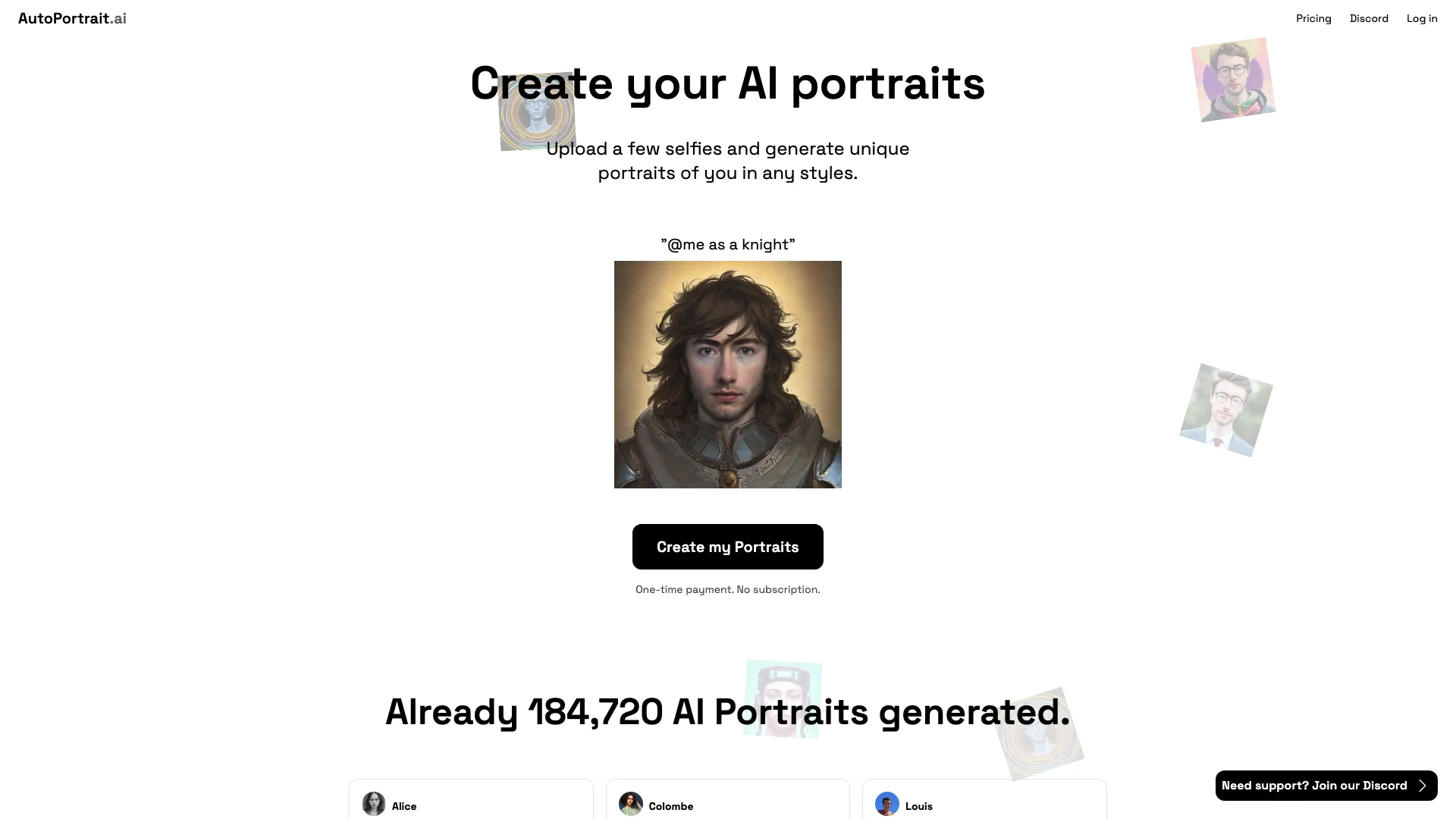 AI Portrait Generator 主页