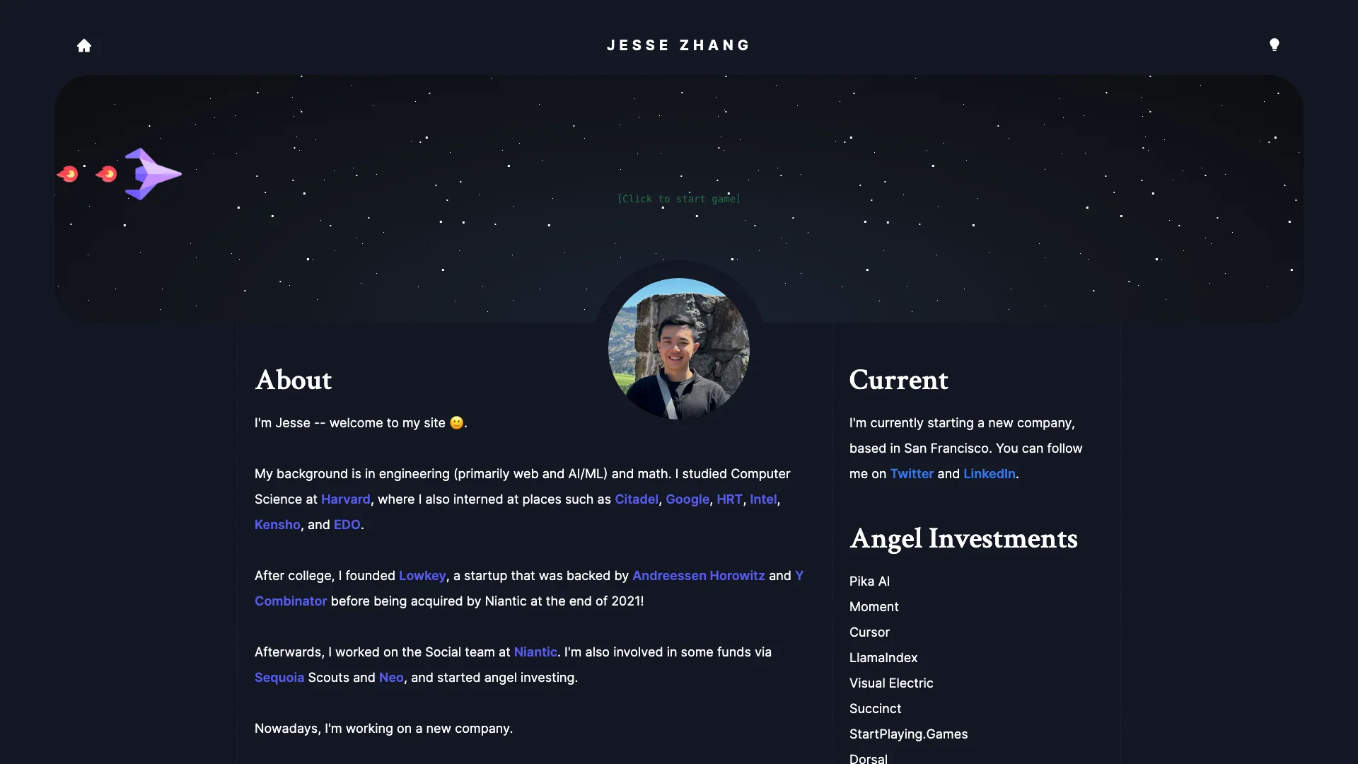 Jesse Zhang's personal website