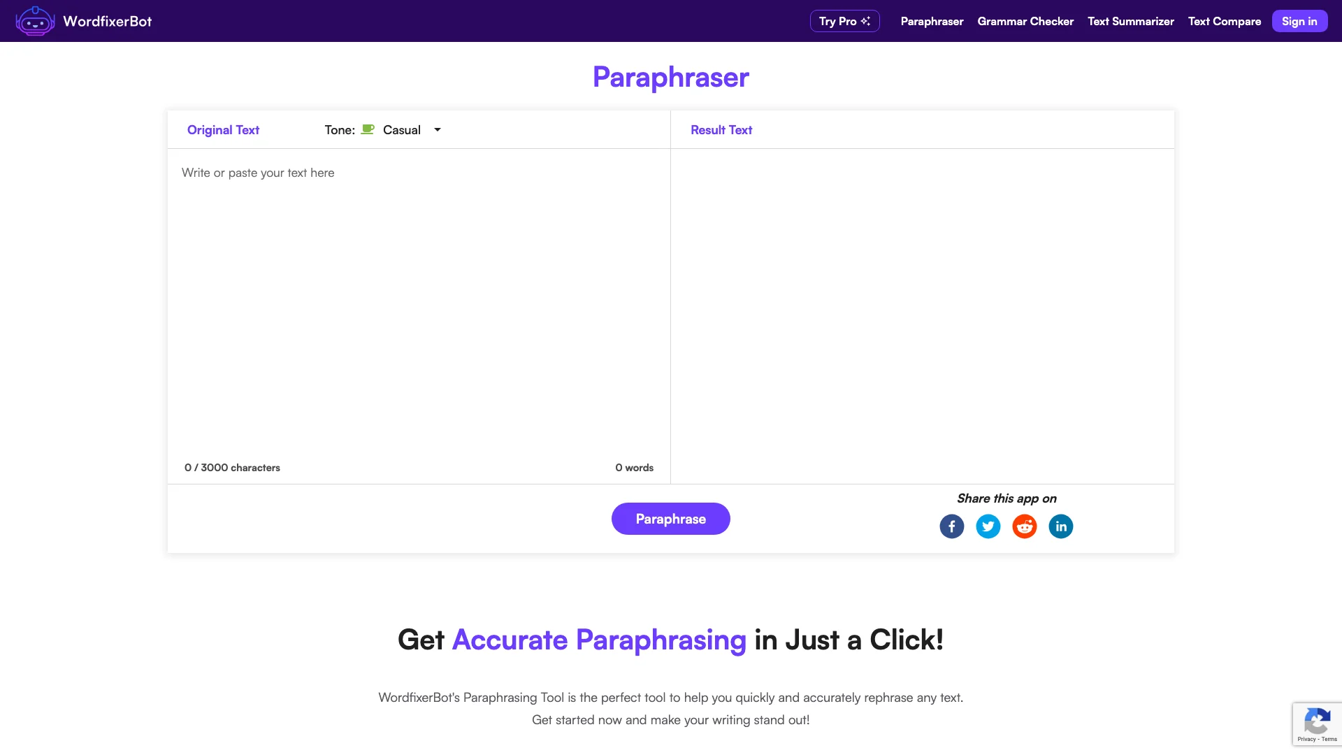 WordfixerBot Paraphrasing Tool