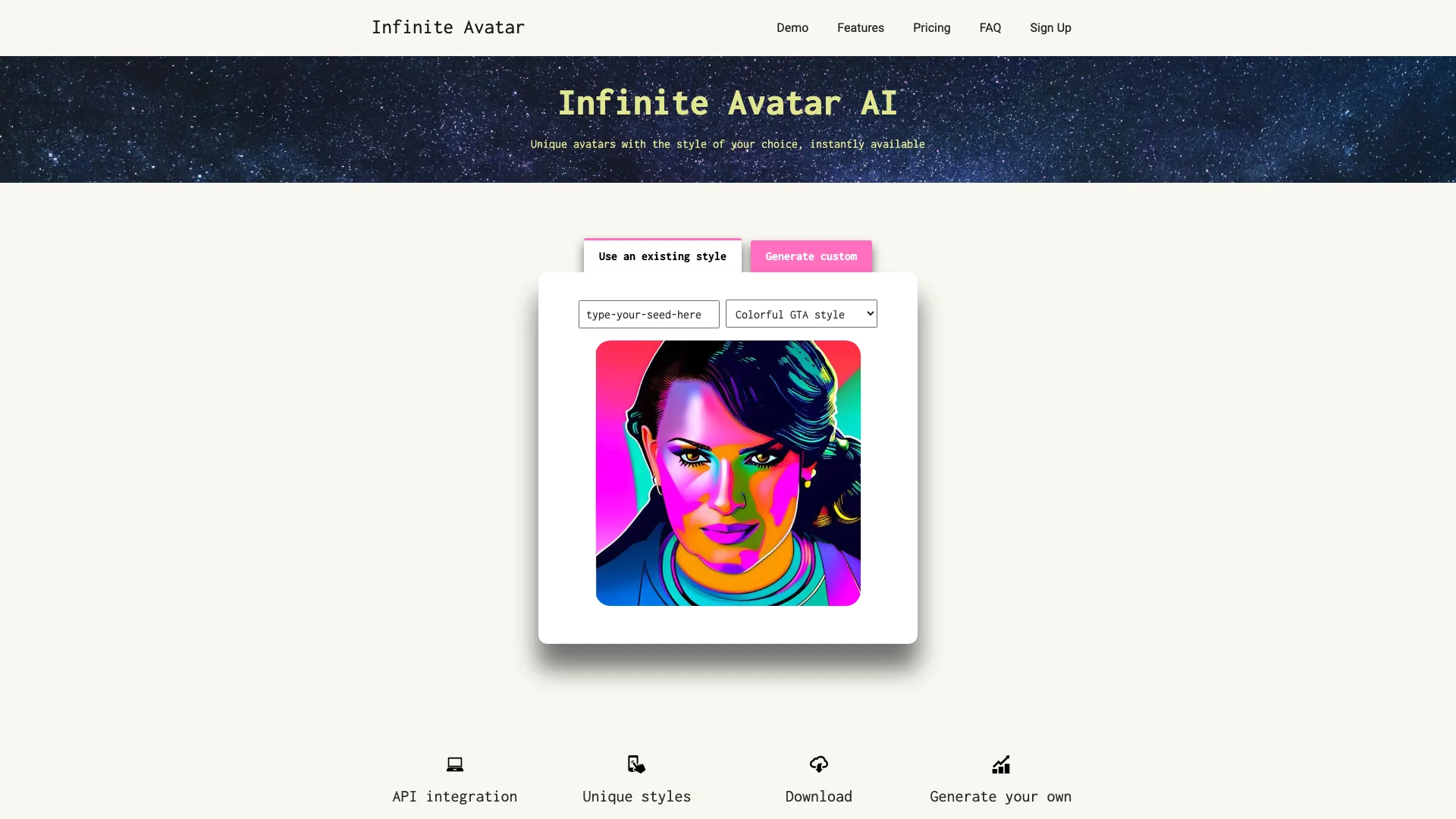 Infinite Avatar 项目主页