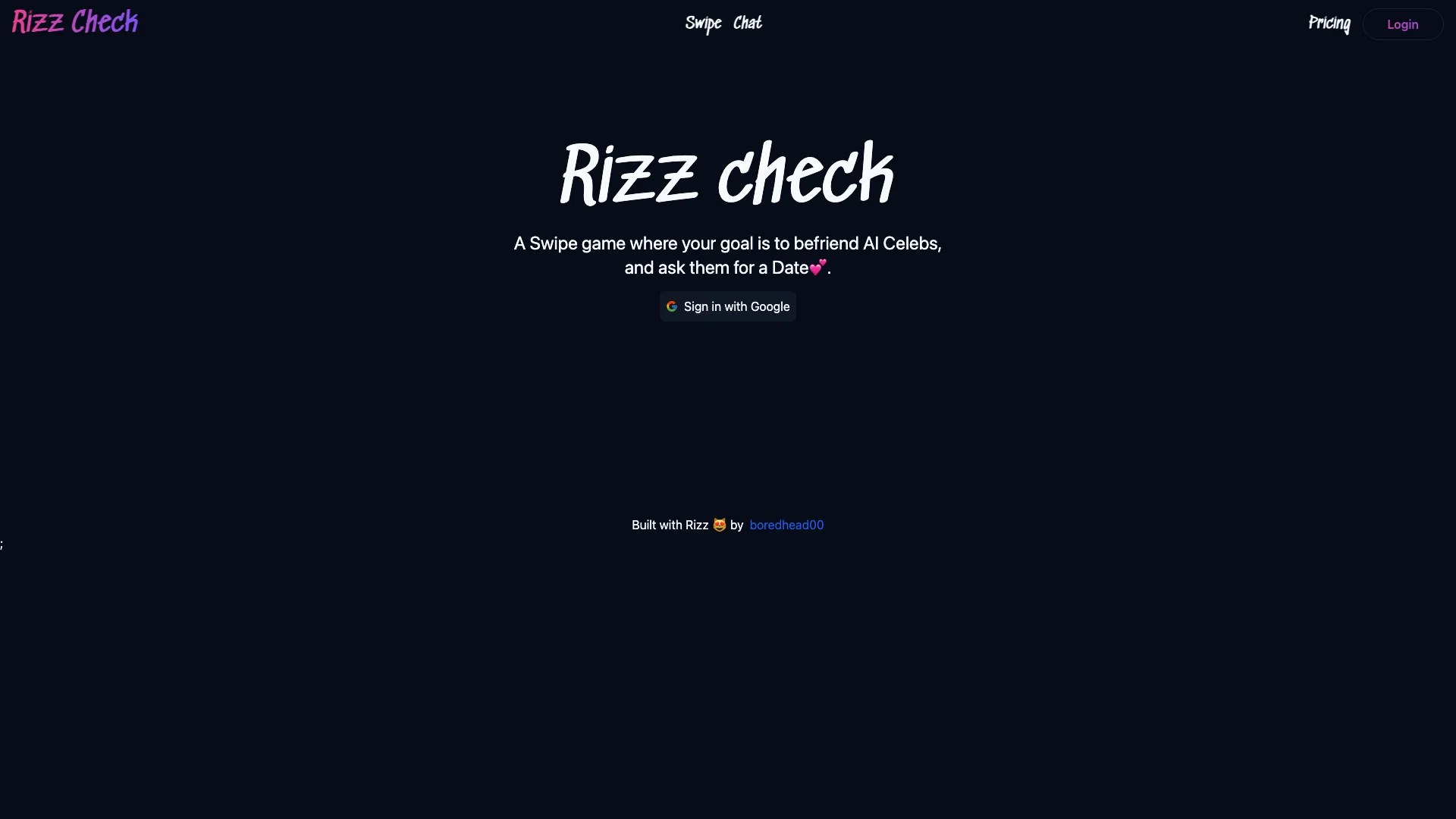 Rizz check 项目主页截图