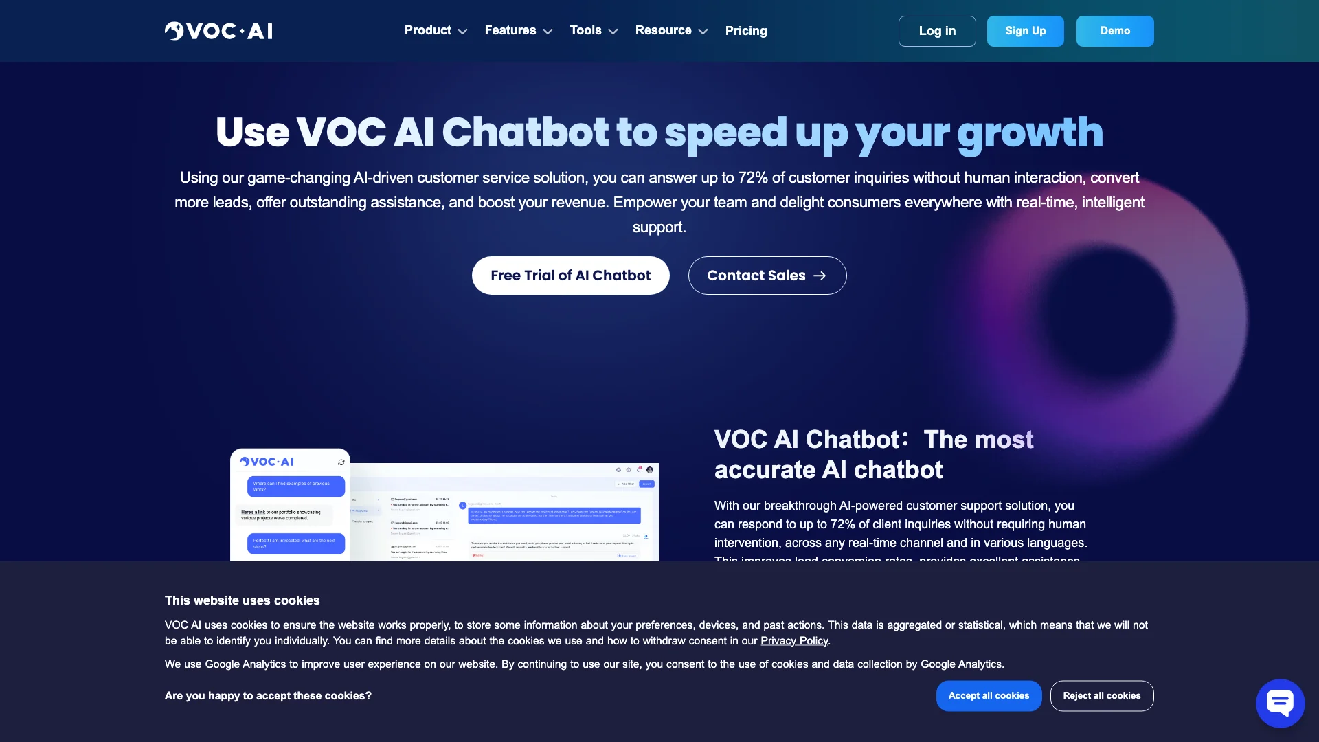 VOC AI Chatbot 主页截图