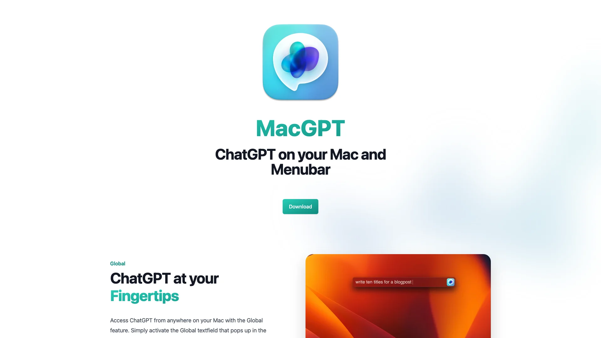 MacGPT 项目主页截图